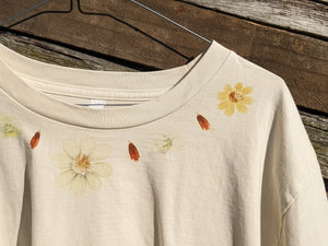 Cropped Cotton Tee ~ XL ~ Flower Pounded