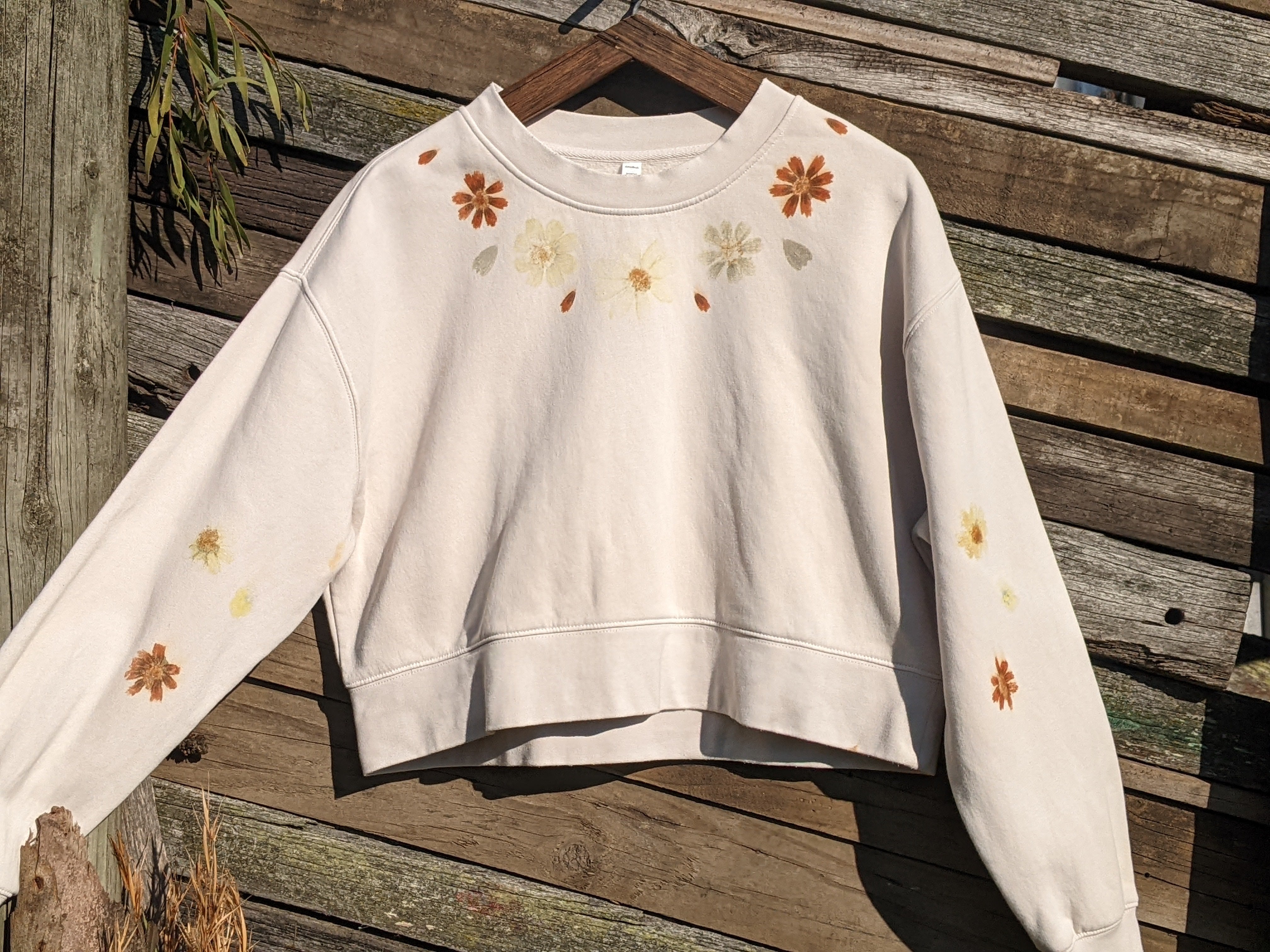 Botanical Relaxed Cropped Crew ~ Flower Pounded ~ L