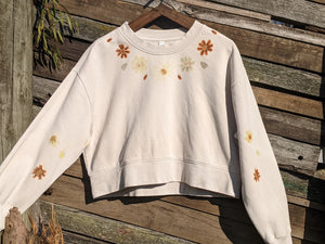 Botanical Relaxed Cropped Crew ~ Flower Pounded ~ L