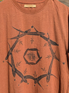 Mens Hemp Eco Printed Tee ~ Terracotta Portal ~ M