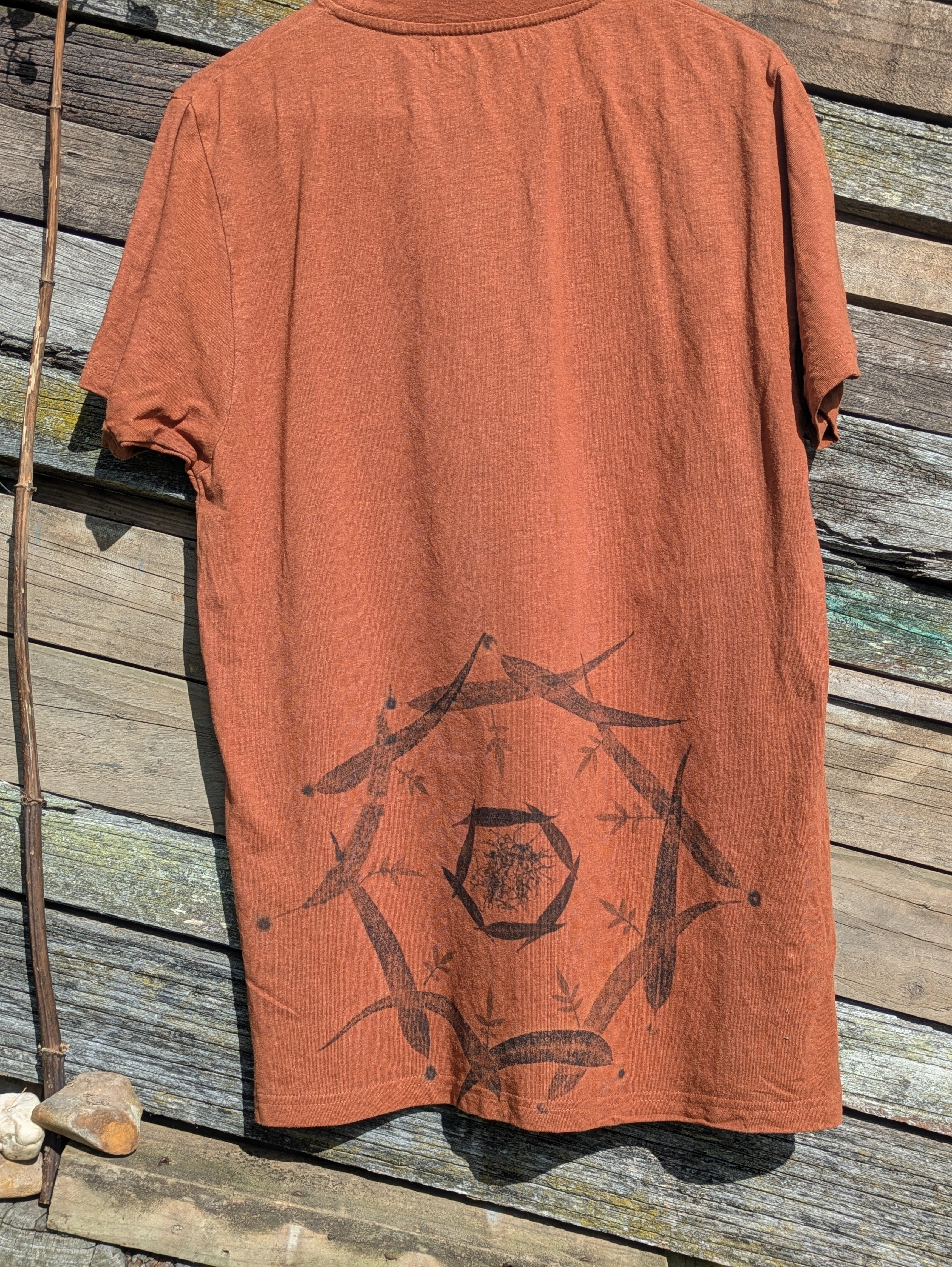 Mens Hemp Eco Printed Tee ~ Terracotta Portal ~ M