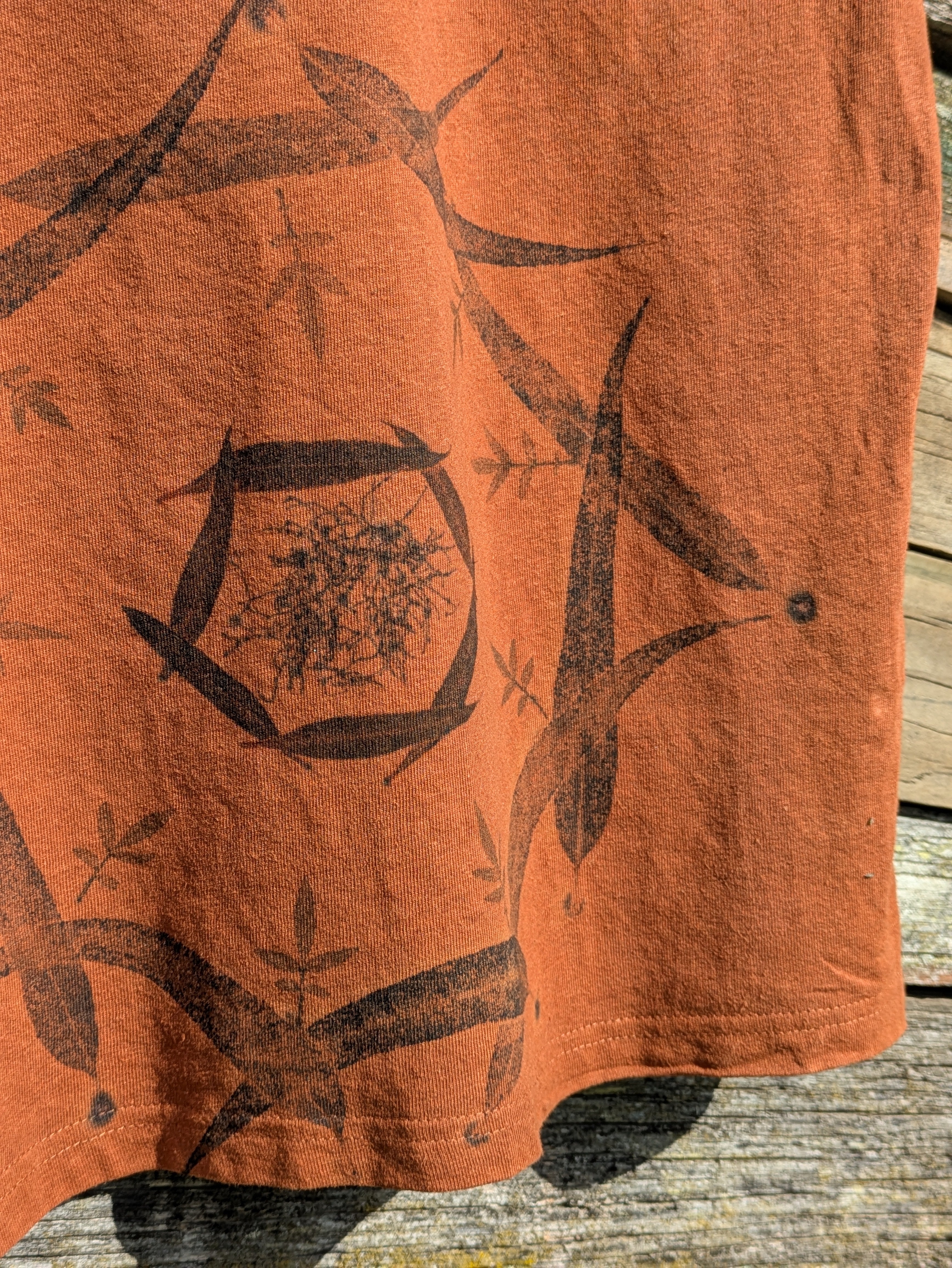 Mens Hemp Eco Printed Tee ~ Terracotta Portal ~ M