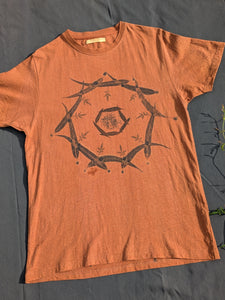 Mens Hemp Eco Printed Tee ~ Terracotta Portal ~ M