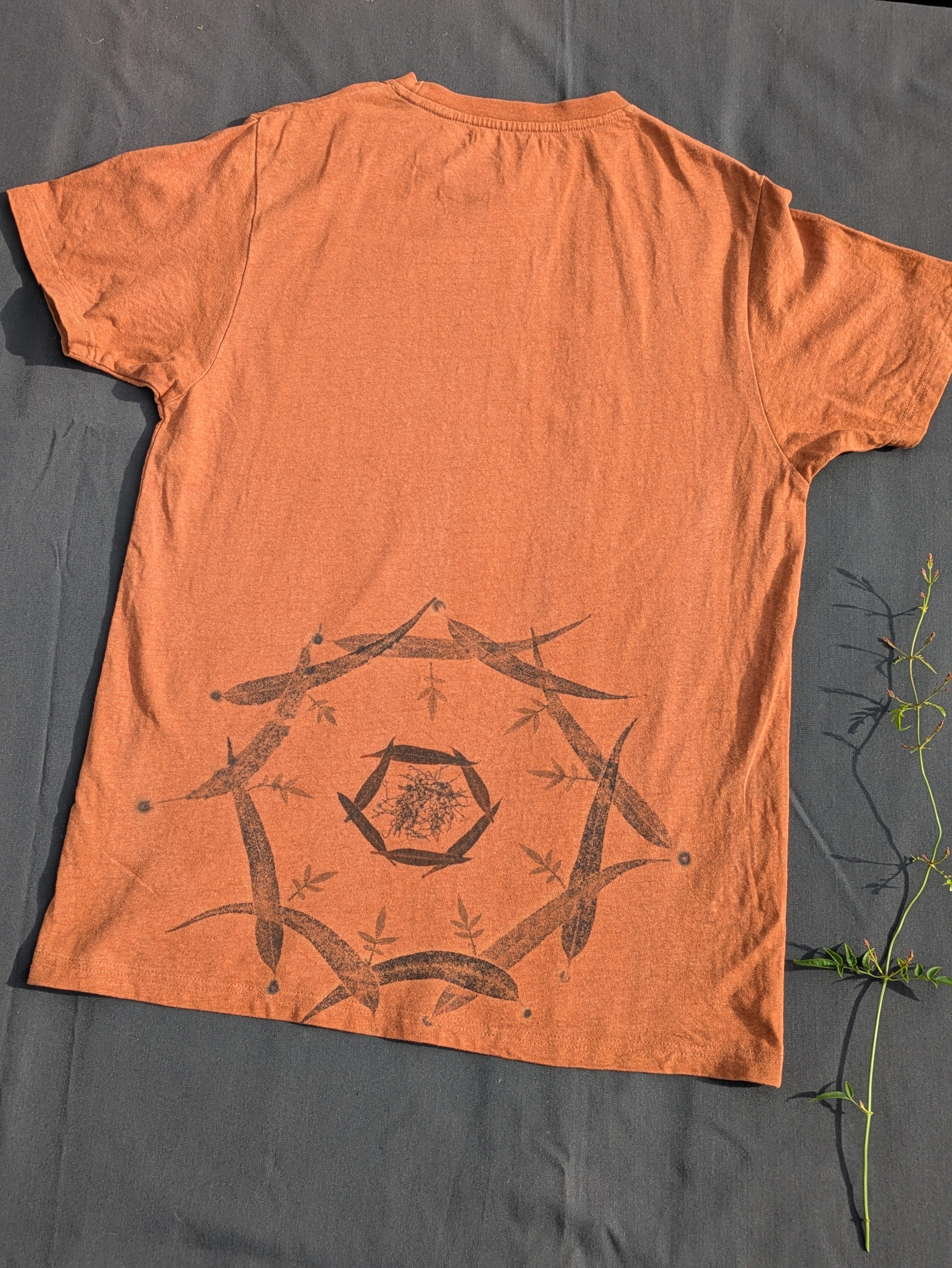 Mens Hemp Eco Printed Tee ~ Terracotta Portal ~ M