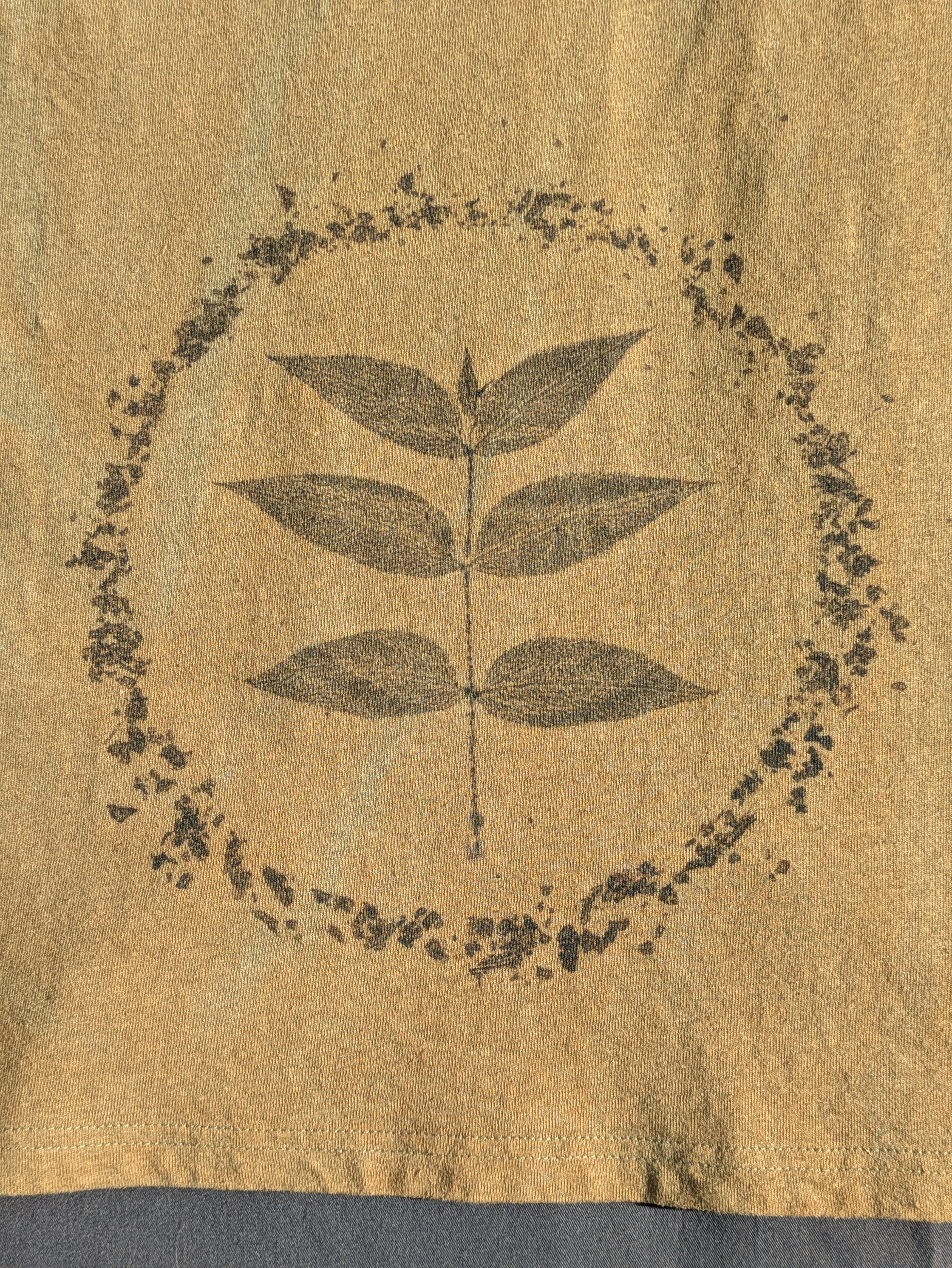 Mens Hemp Eco Printed Tee ~ Olive ~ L