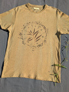 Mens Hemp Eco Printed Tee ~ Olive ~ M