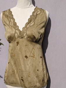 Vintage Lace Cami ~ Marigold Dyed ~ M