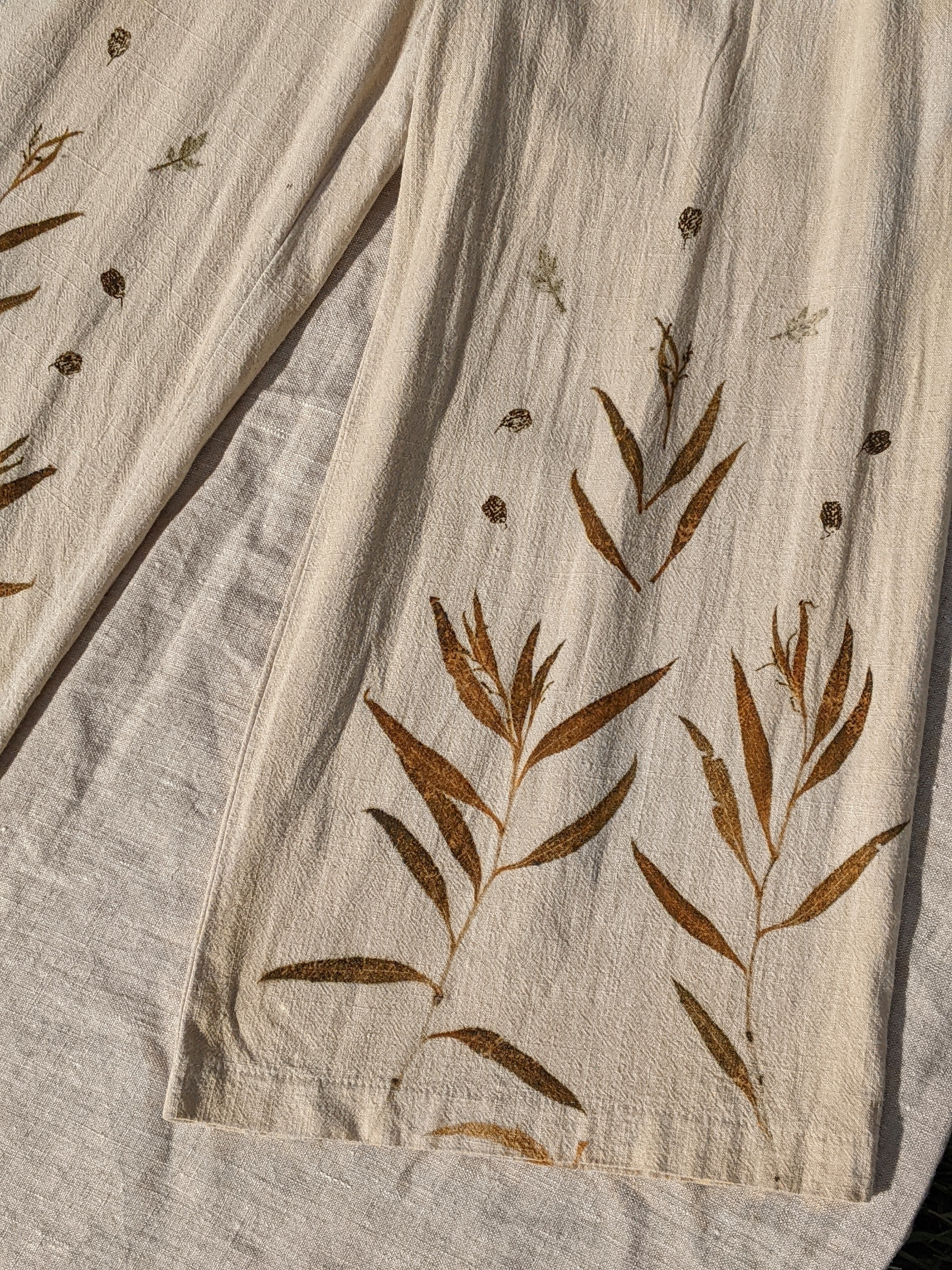 Linen Wide Leg 3/4 Pants ~ S ~ Eucalyptus Garden