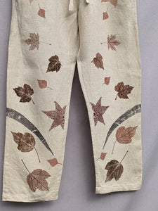 Linen Madder Maple Leaf Pants ~ M ~