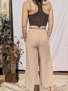 Linen Oak + Maple Leaf Button Trimmed Pant ~ XS