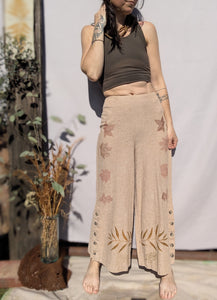 Linen Oak + Maple Leaf Button Trimmed Pant ~ XS