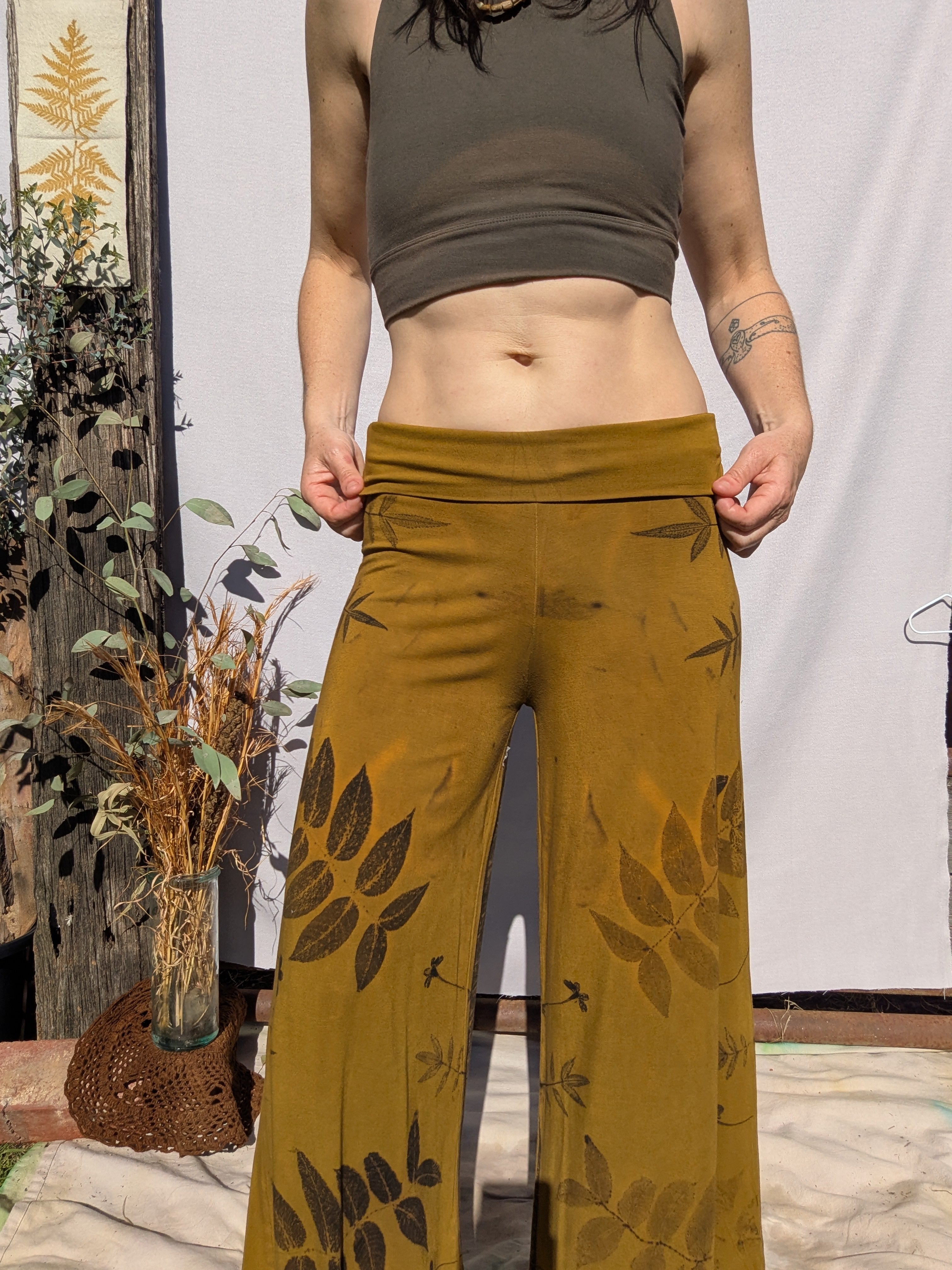 Bamboo 3/4 Yoga Pant in Golden Ochre ~ S/M
