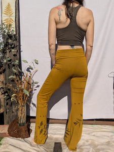 Bamboo Flared Yoga Pant in Golden Ochre ~ S/M