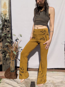 Bamboo Flared Yoga Pant in Golden Ochre ~ S/M