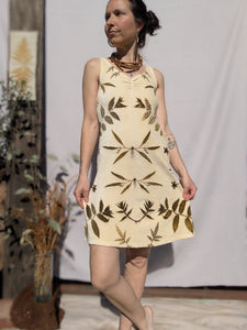 Botanical Bamboo Velour Mini Dress ~ S