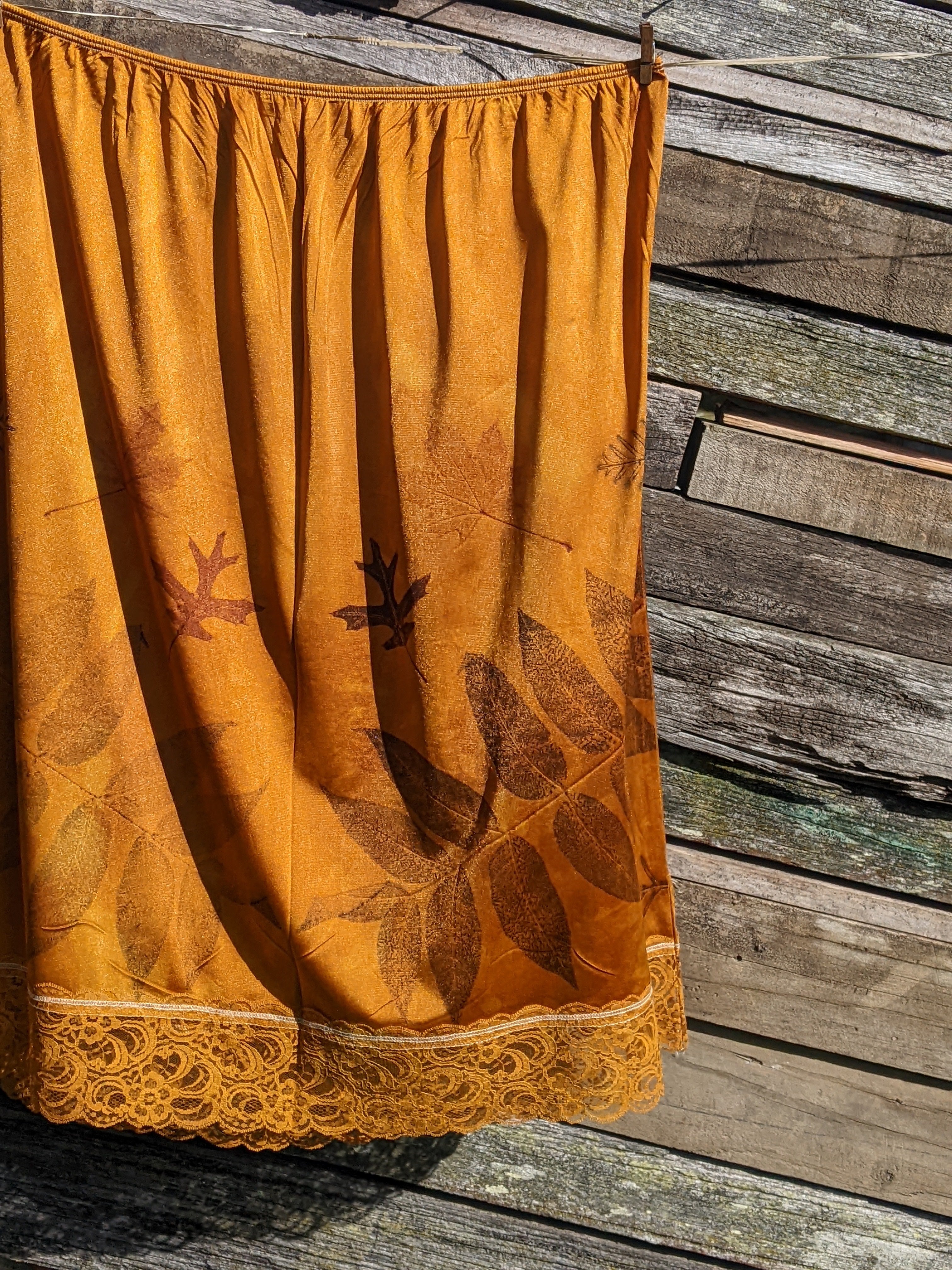 Vintage Lace Petticoat Skirt ~ Autumn Orange ~ L