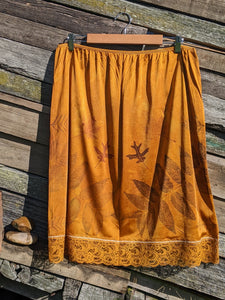 Vintage Lace Petticoat Skirt ~ Autumn Orange ~ L