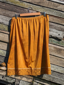 Vintage Lace Petticoat Skirt ~ Autumn Orange ~ L