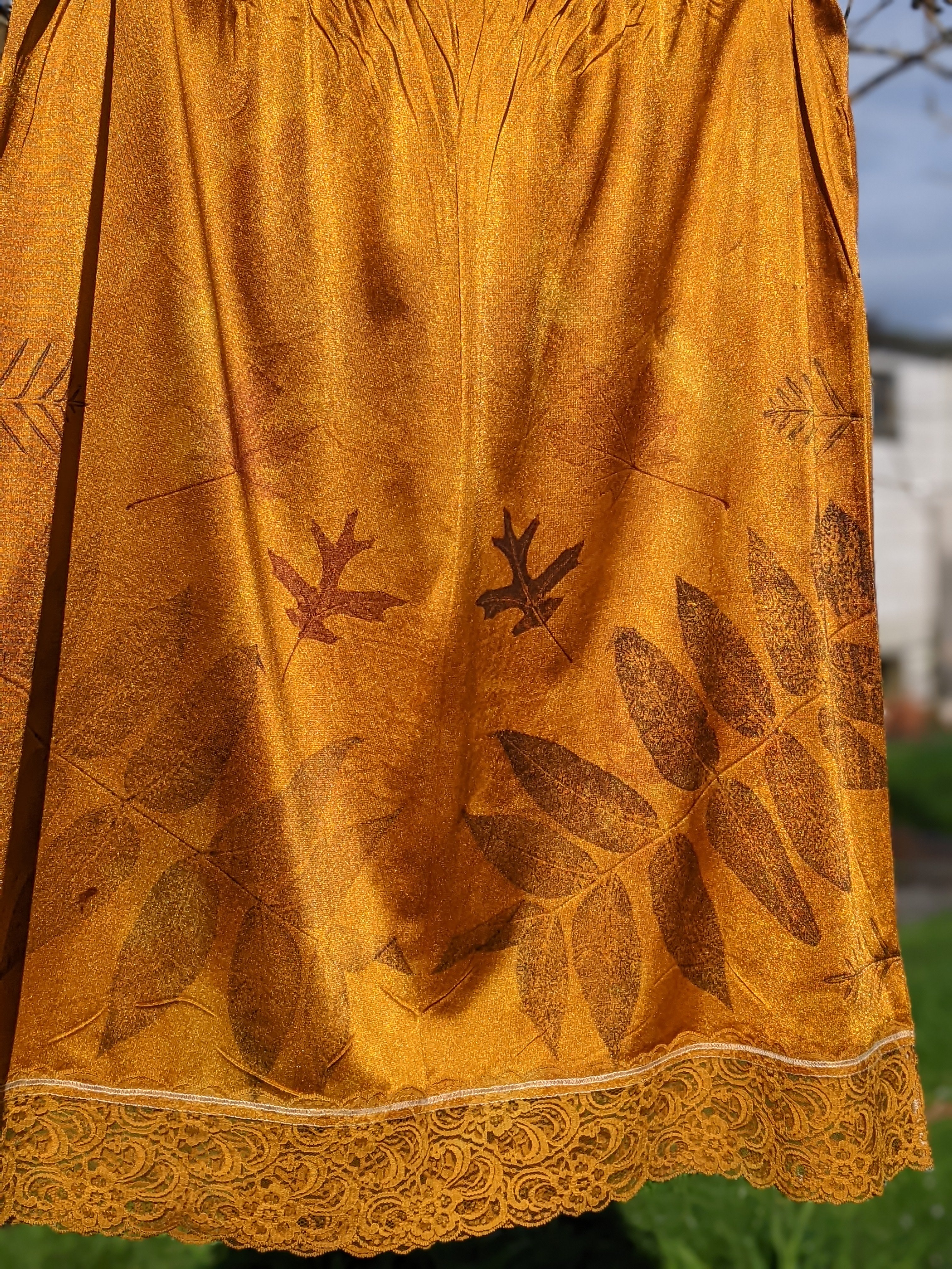 Vintage Lace Petticoat Skirt ~ Autumn Orange ~ L