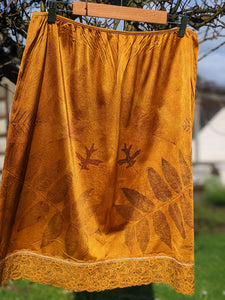 Vintage Lace Petticoat Skirt ~ Autumn Orange ~ L