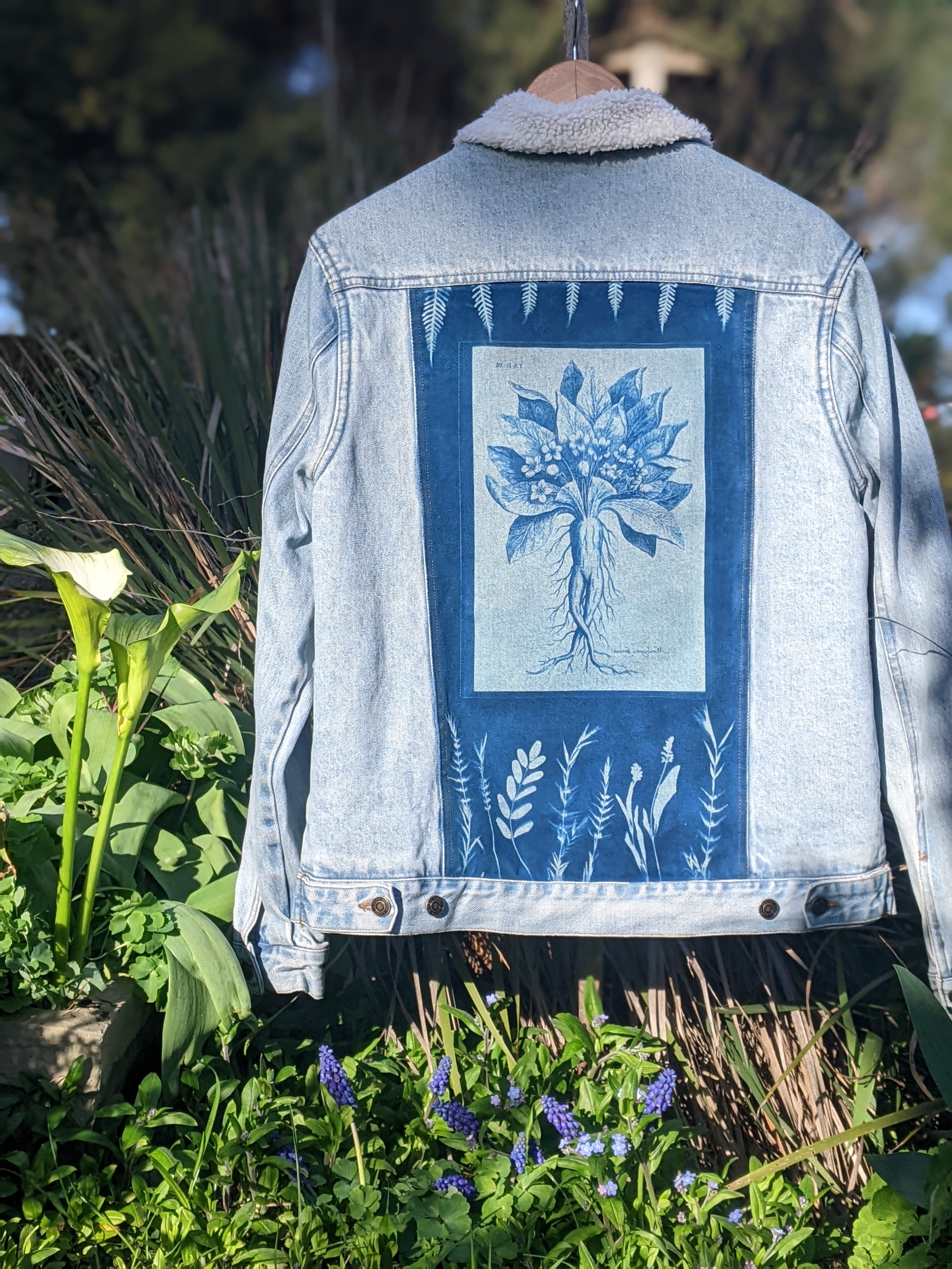 Cyanotype Denim Jacket ~ Mandrake Root