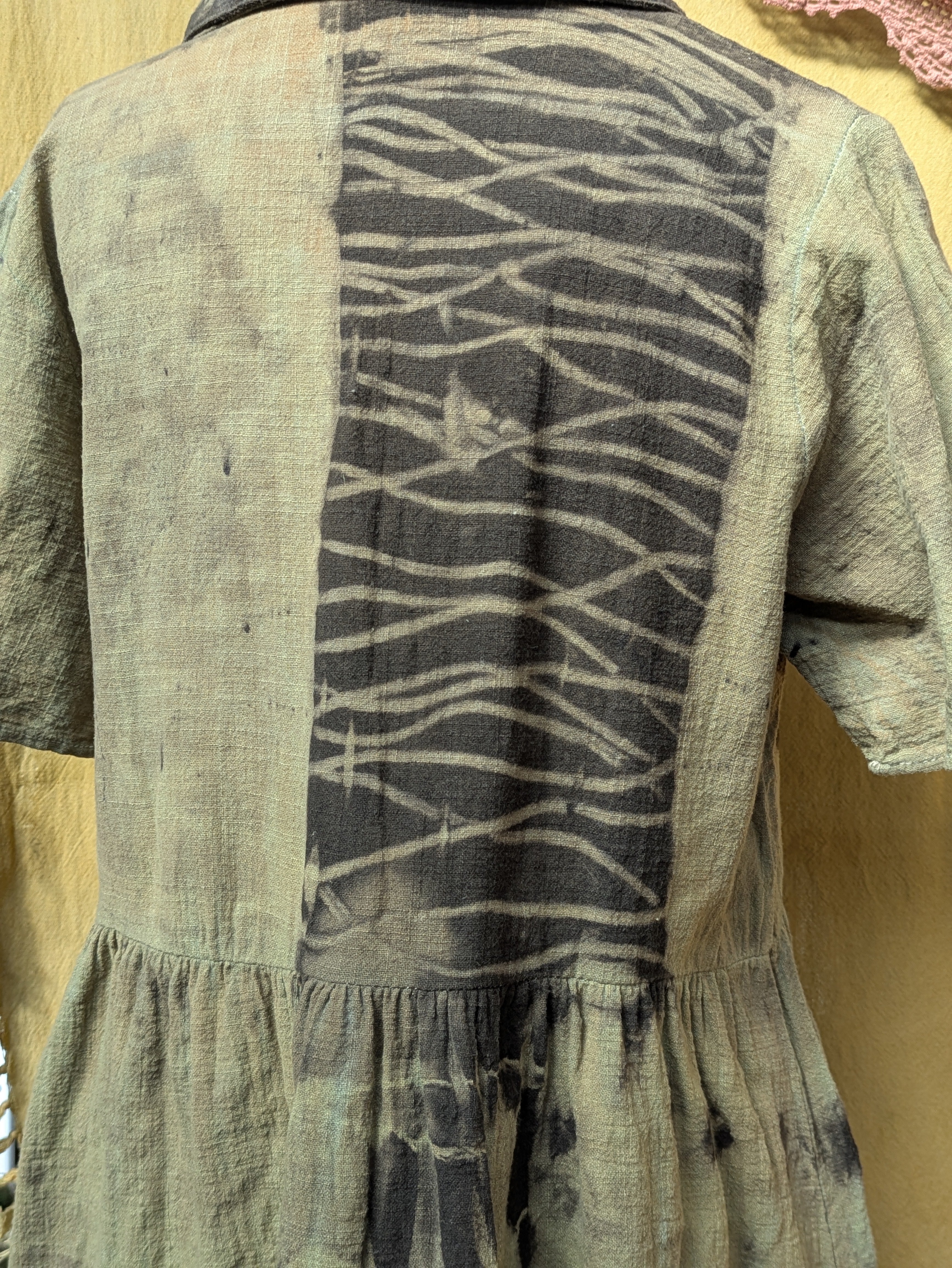 Dark Eucalyptus Leaf Dress