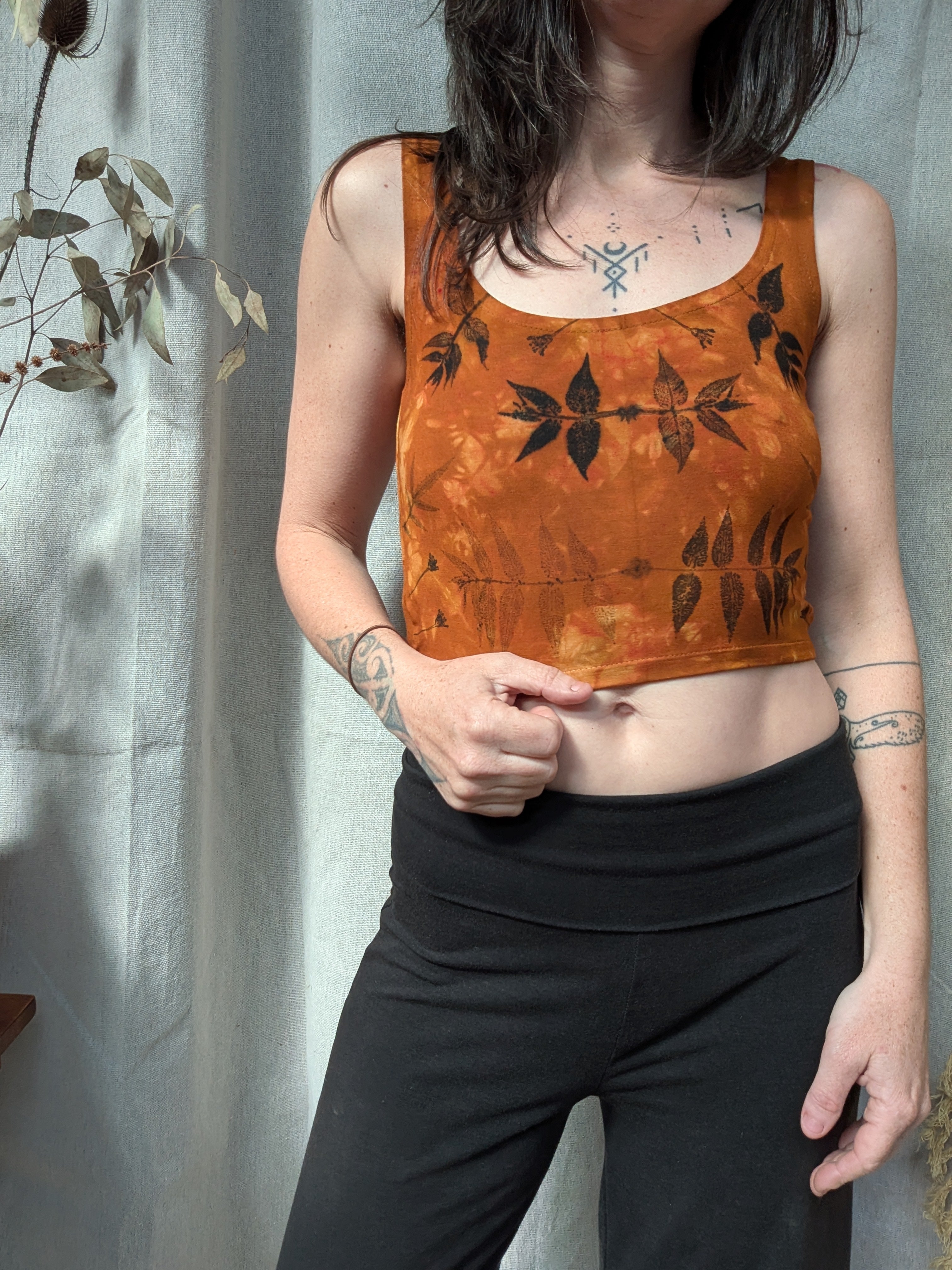Bamboo Crop Top ~ Amber Walnut