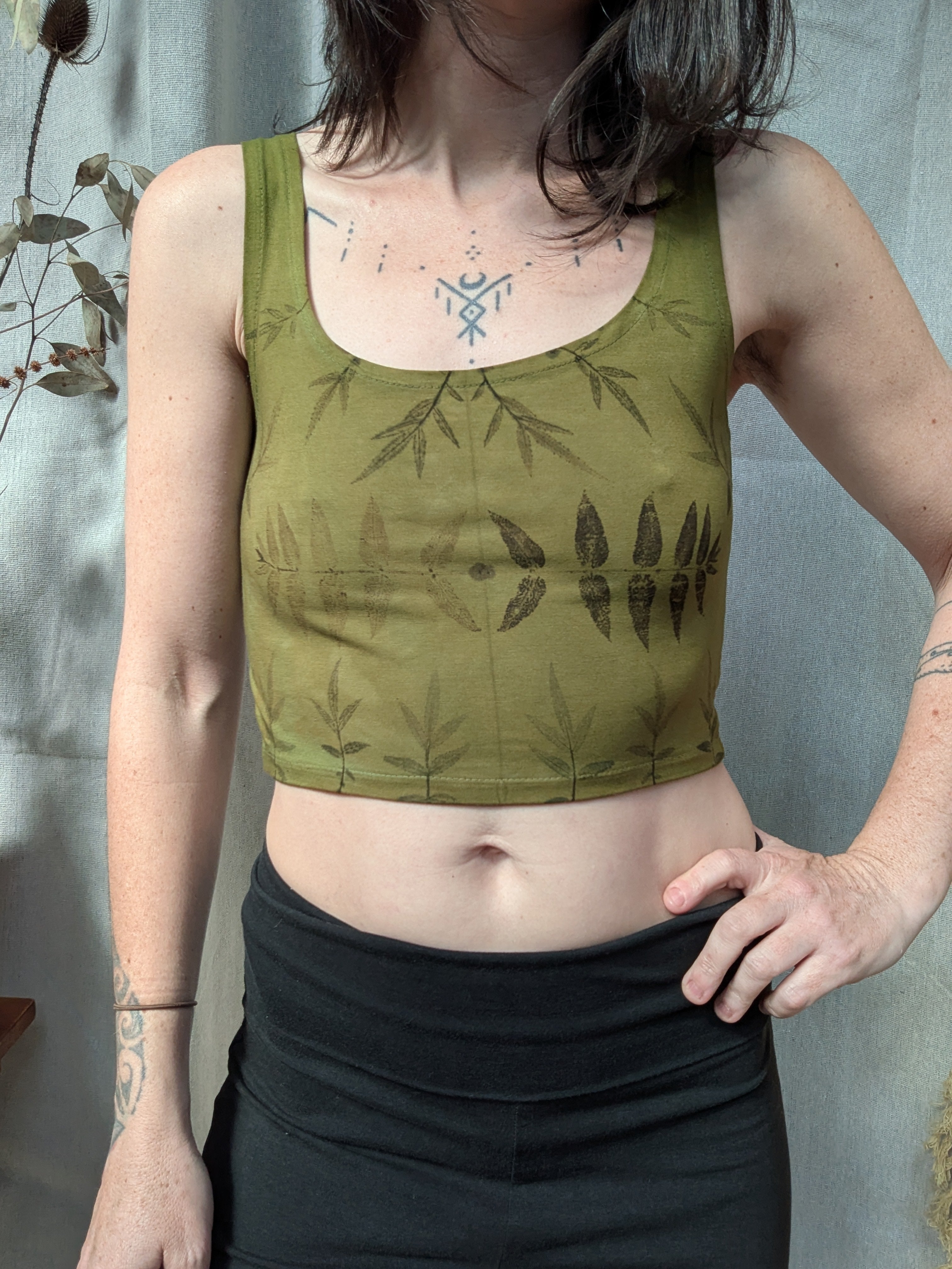 Bamboo Crop Top ~ Forest Moss