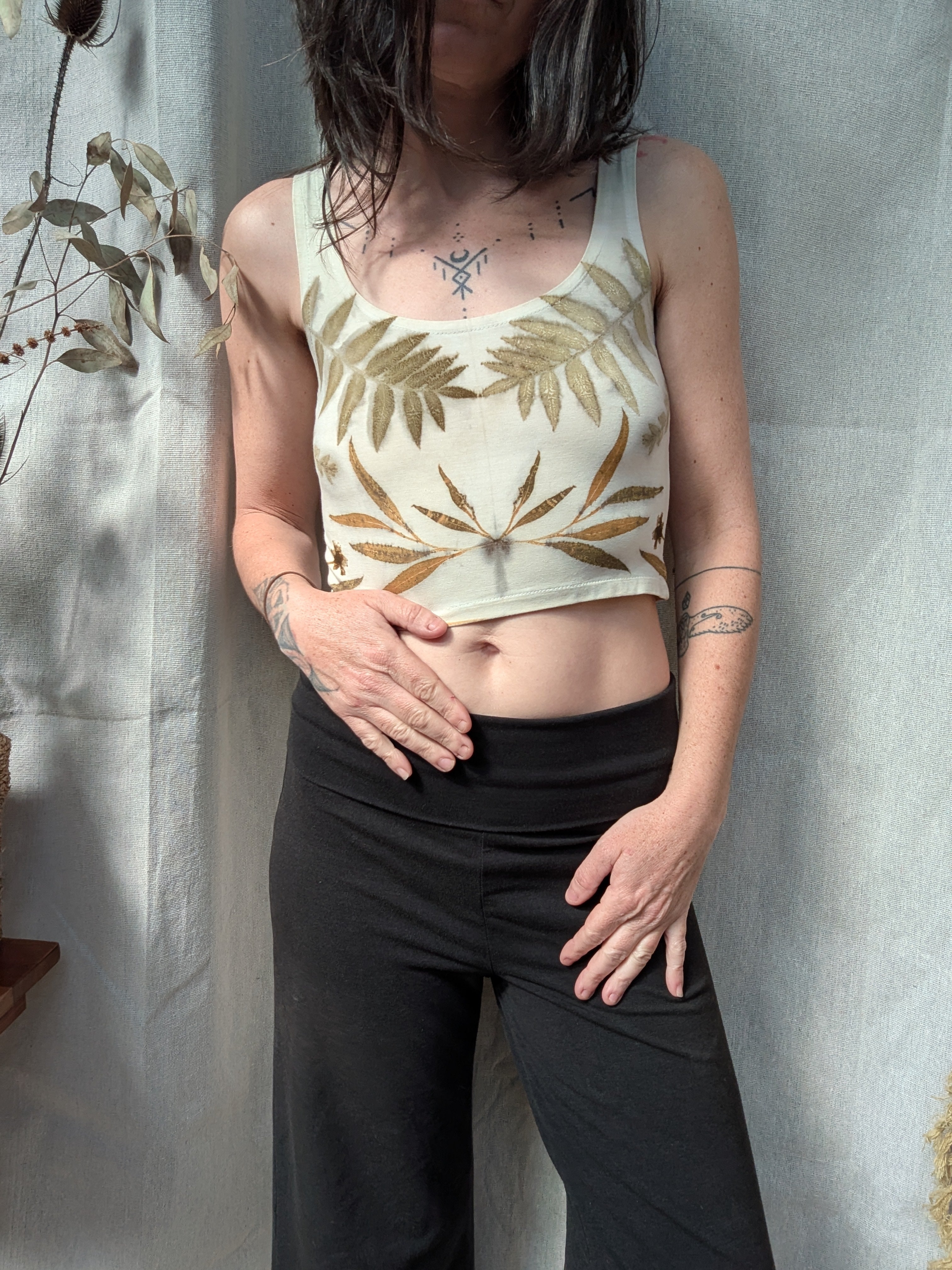 Bamboo Crop Top ~ Pearl