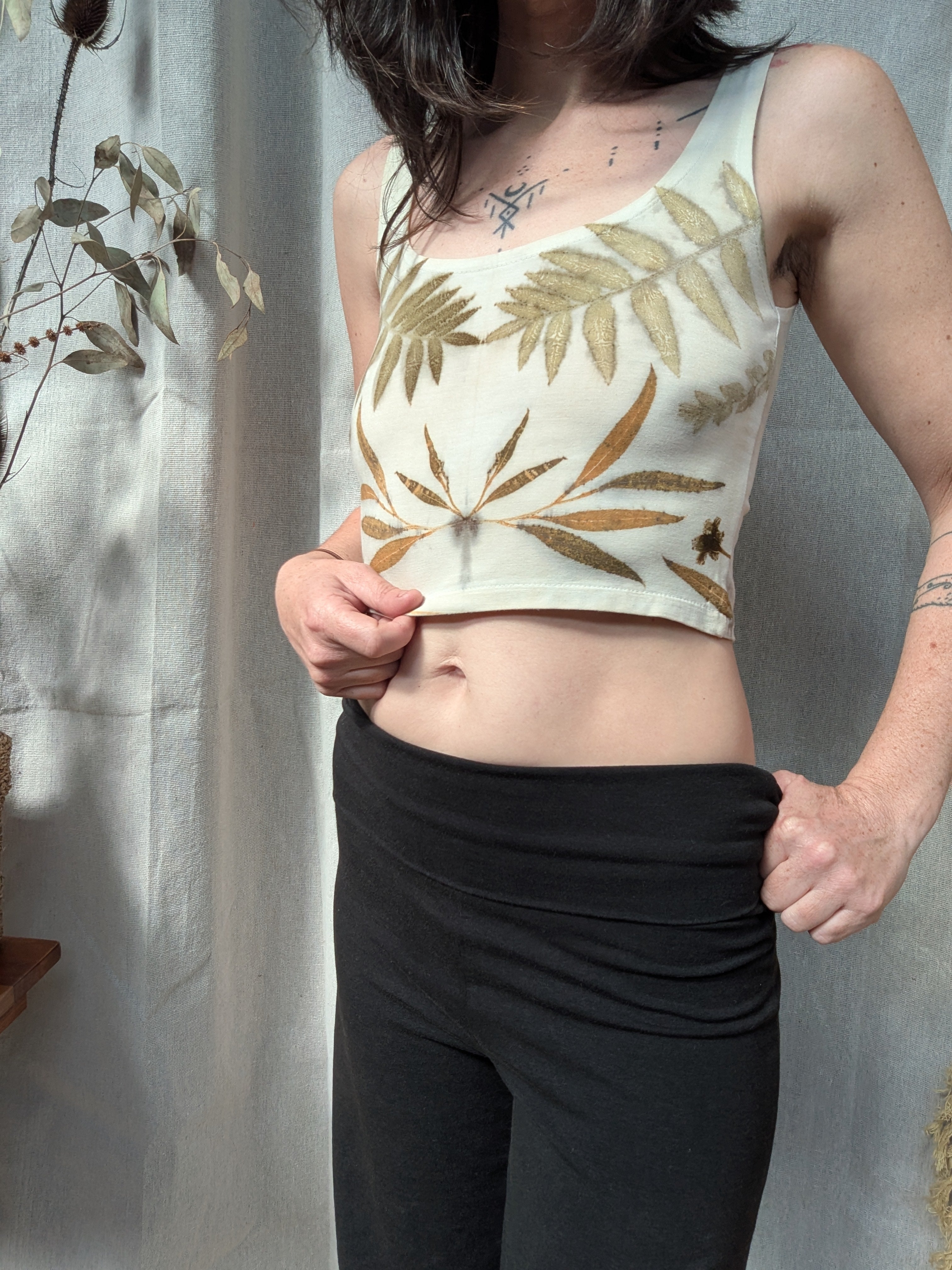 Bamboo Crop Top ~ Pearl