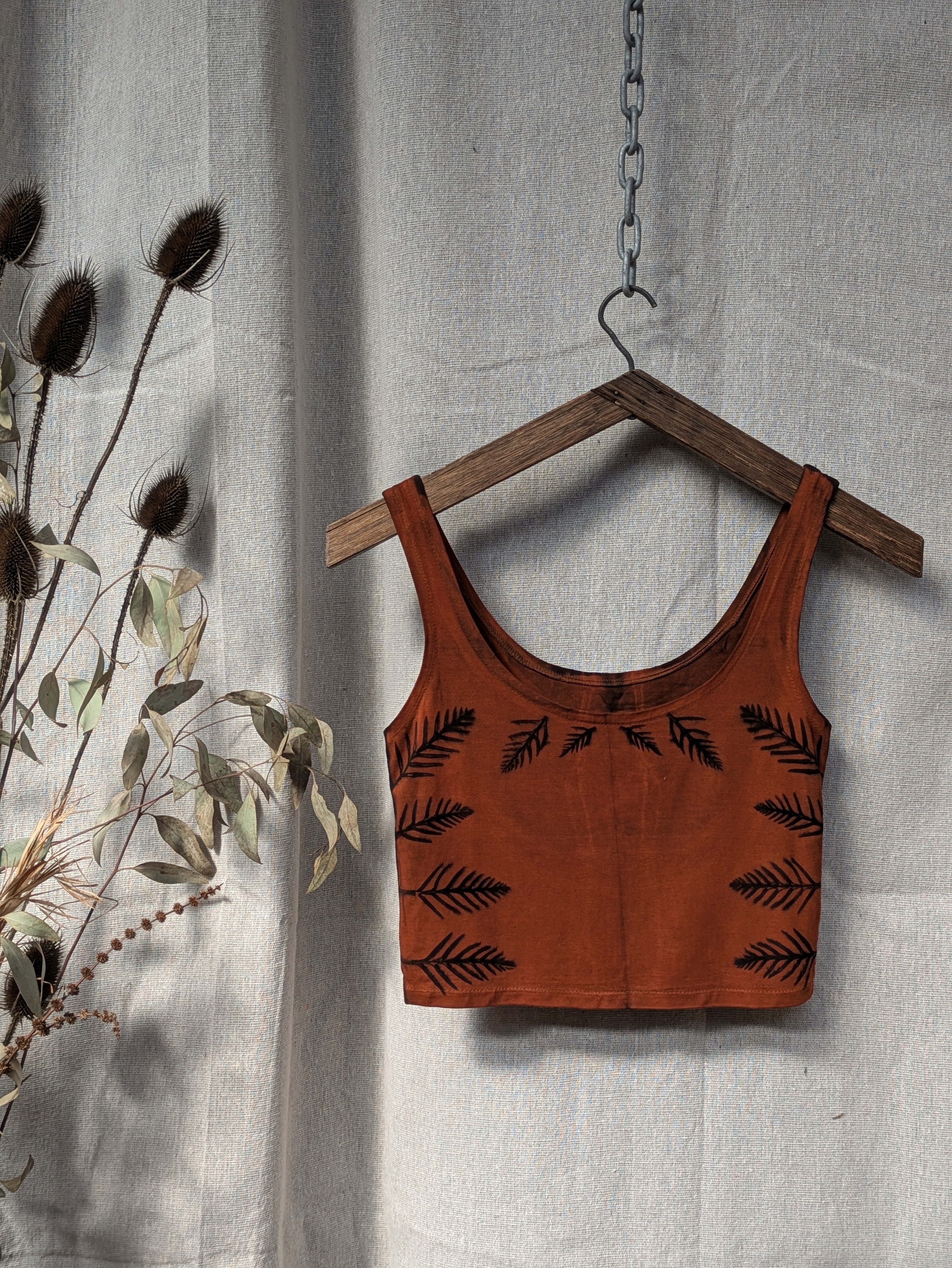 Bamboo Crop Top ~ Rust+Fern