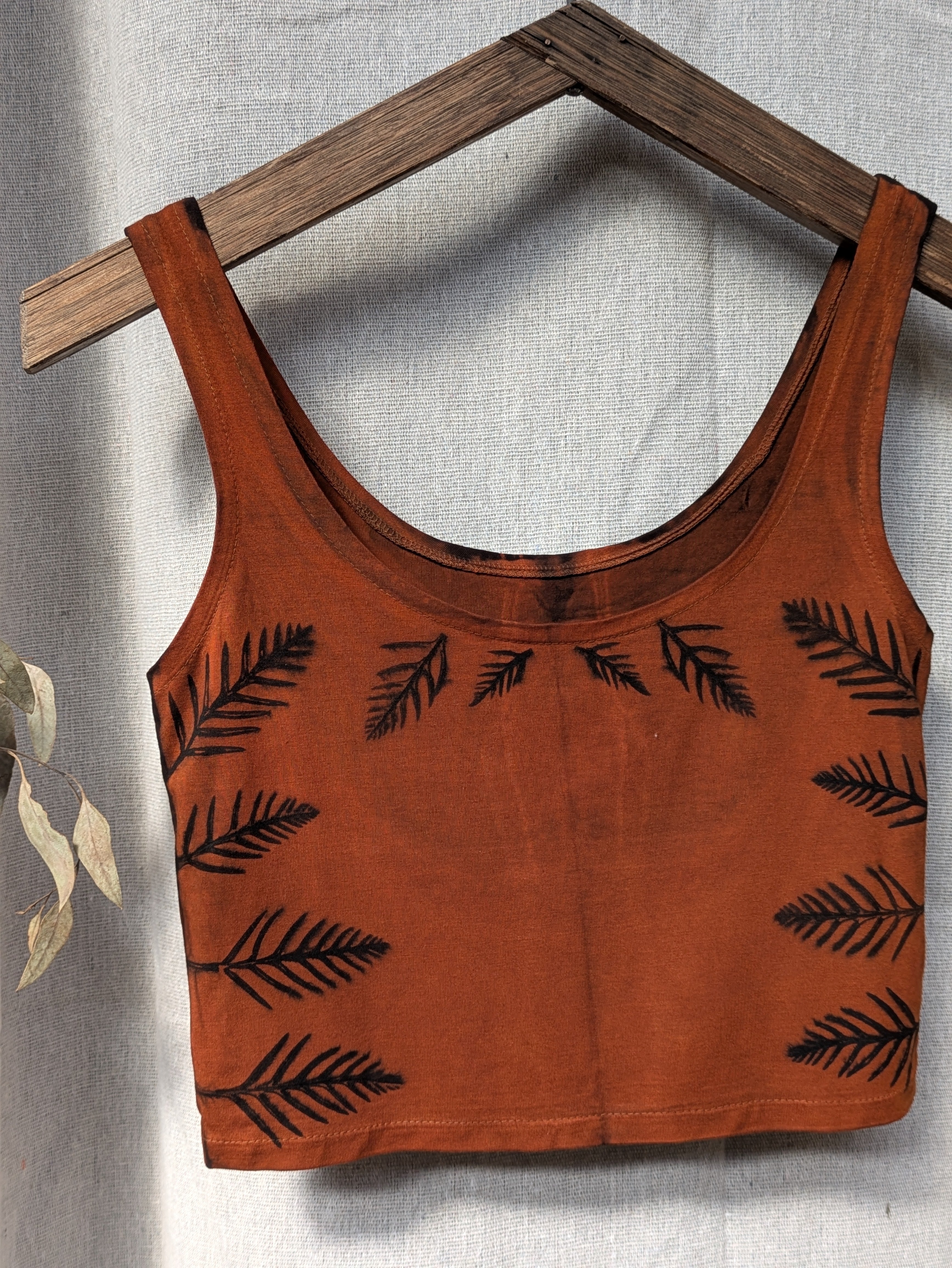 Bamboo Crop Top ~ Rust+Fern