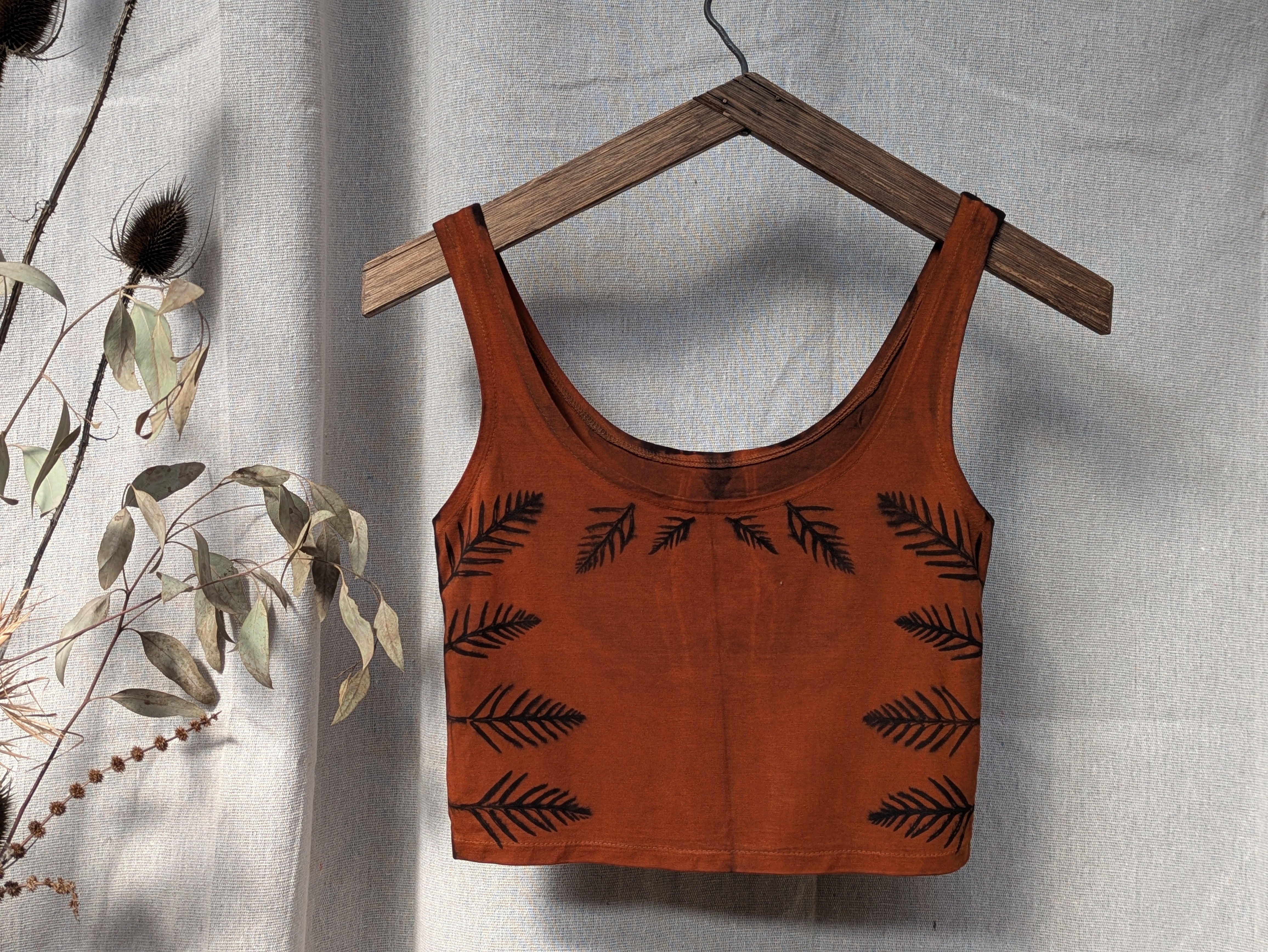 Bamboo Crop Top ~ Rust+Fern