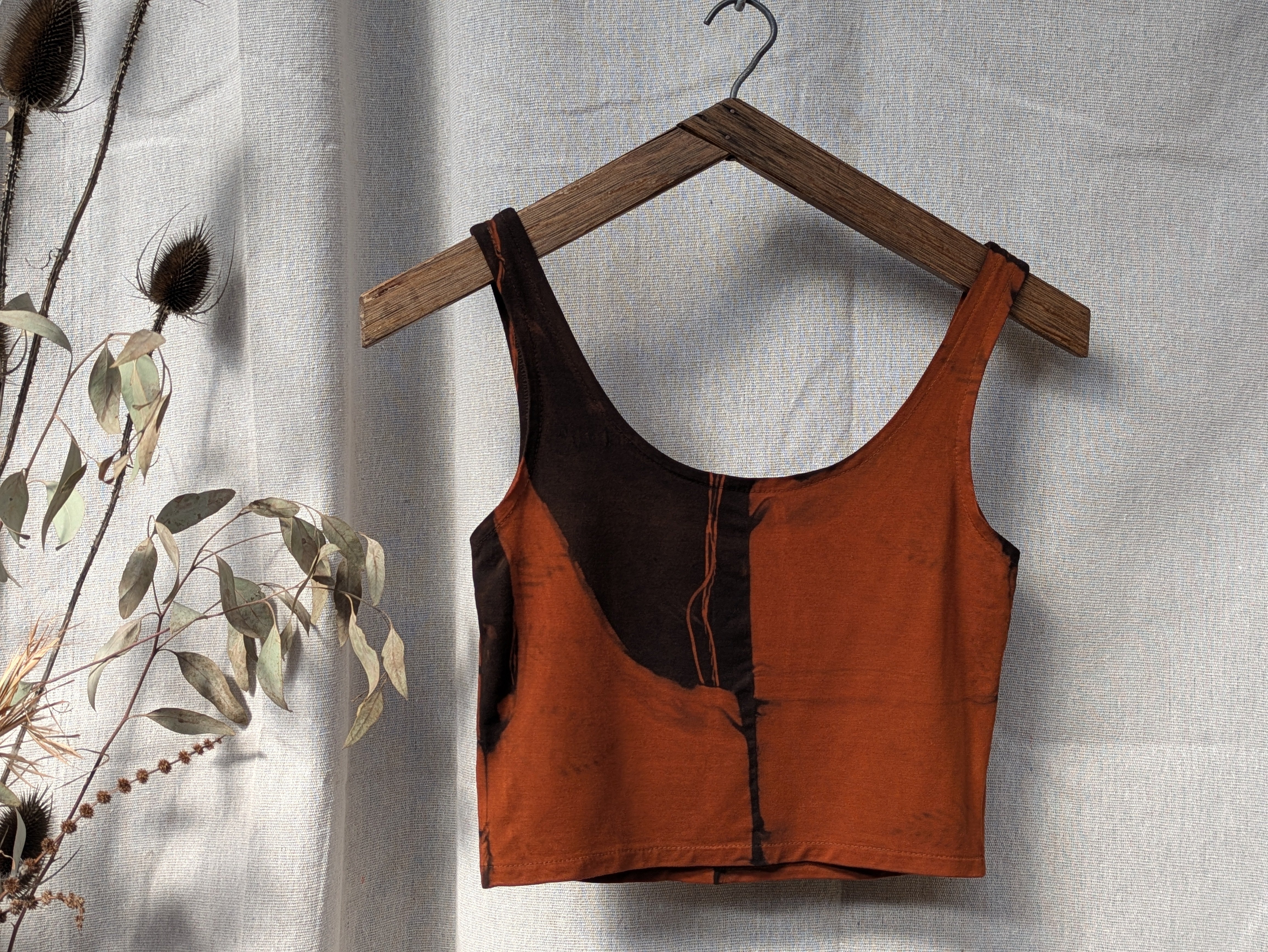 Bamboo Crop Top ~ Rust+Fern