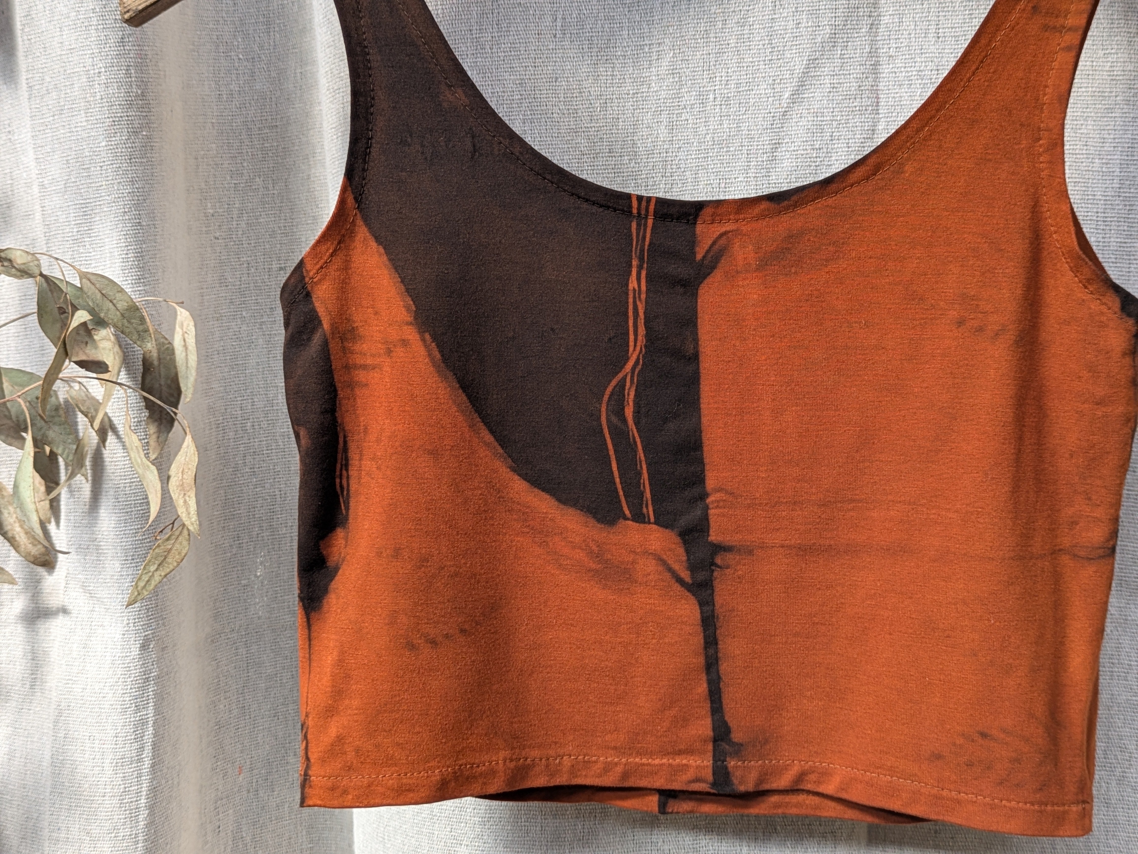 Bamboo Crop Top ~ Rust+Fern