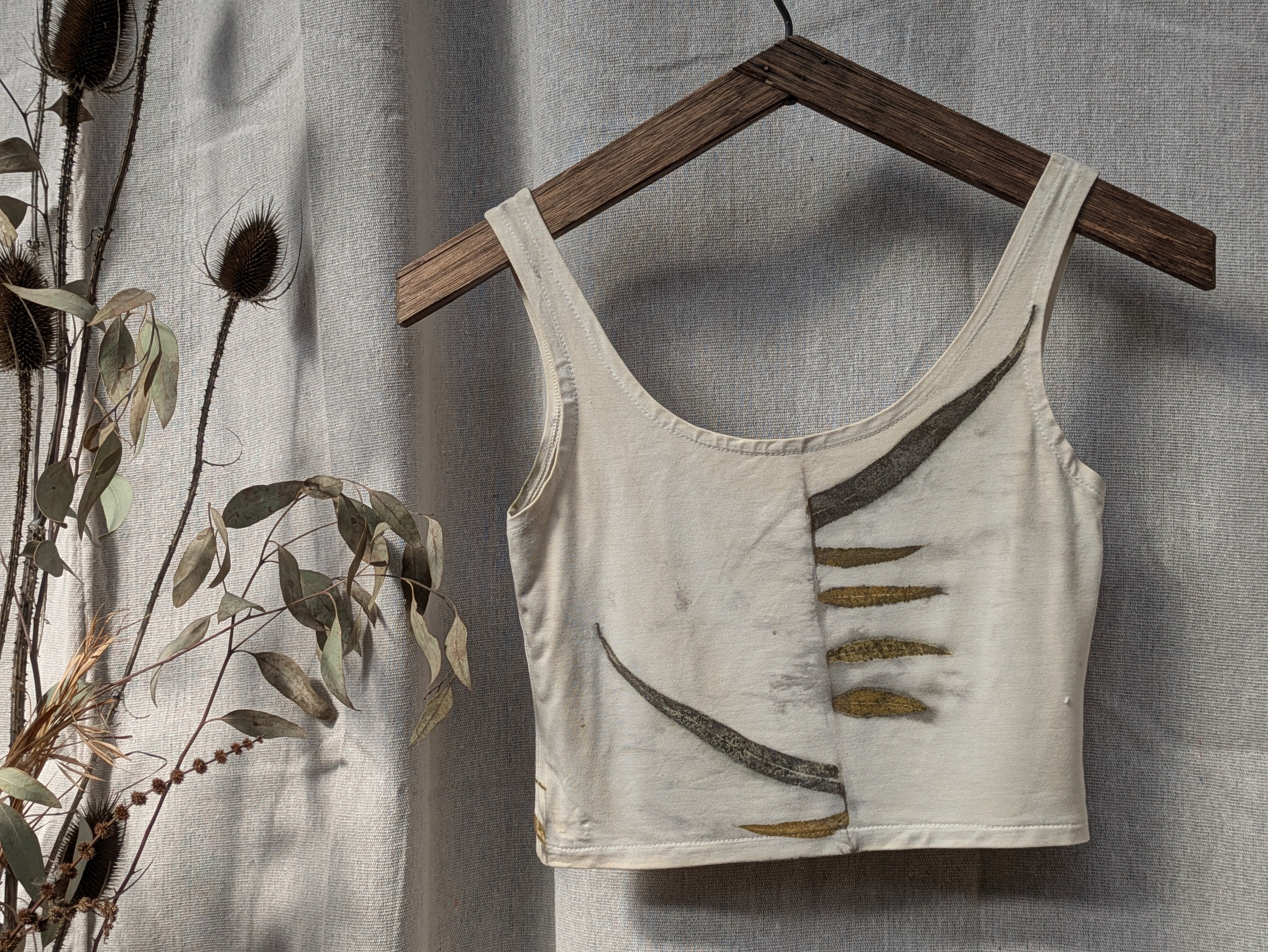 Bamboo Crop Top ~ Pearl