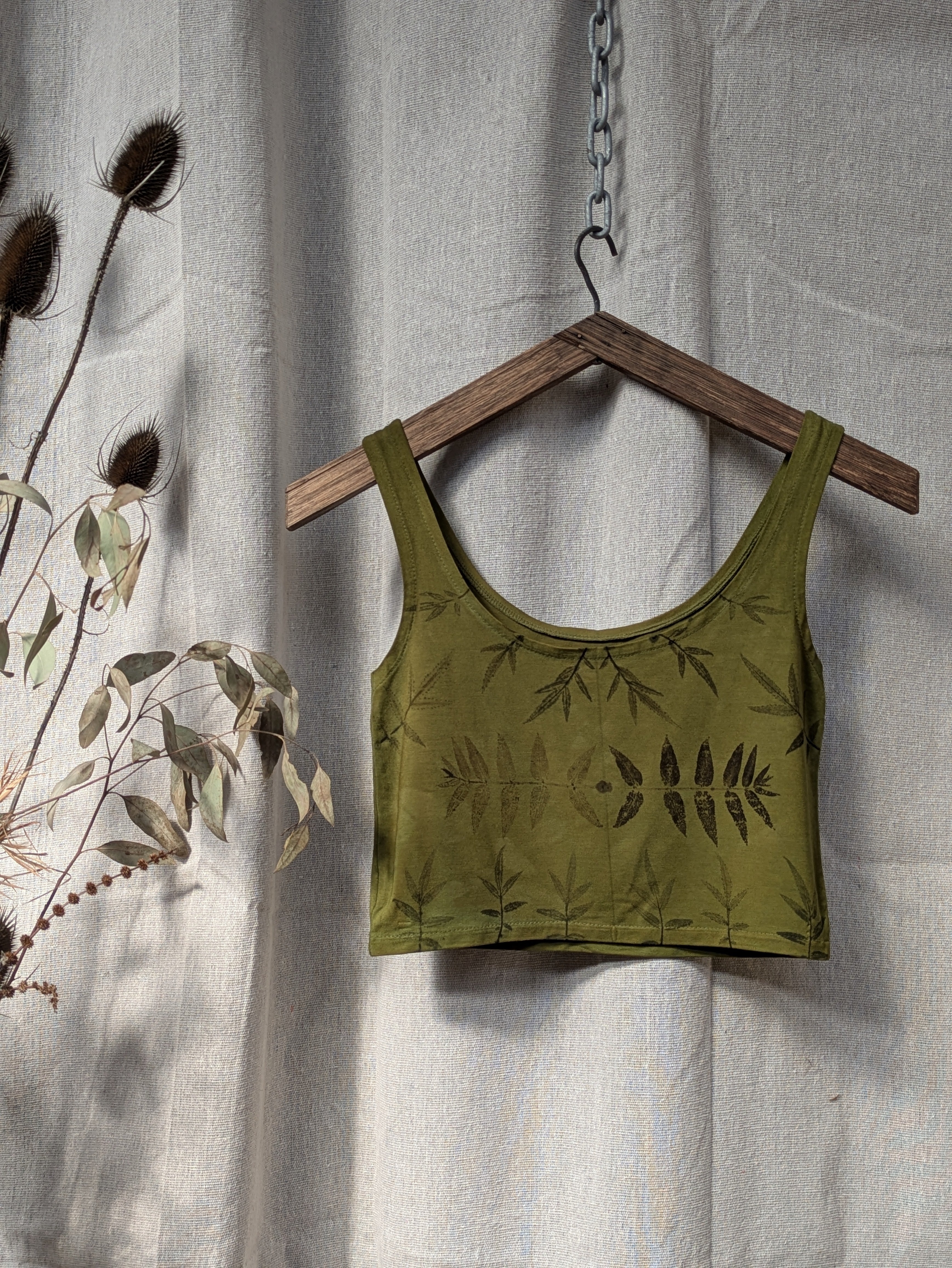 Bamboo Crop Top ~ Forest Moss