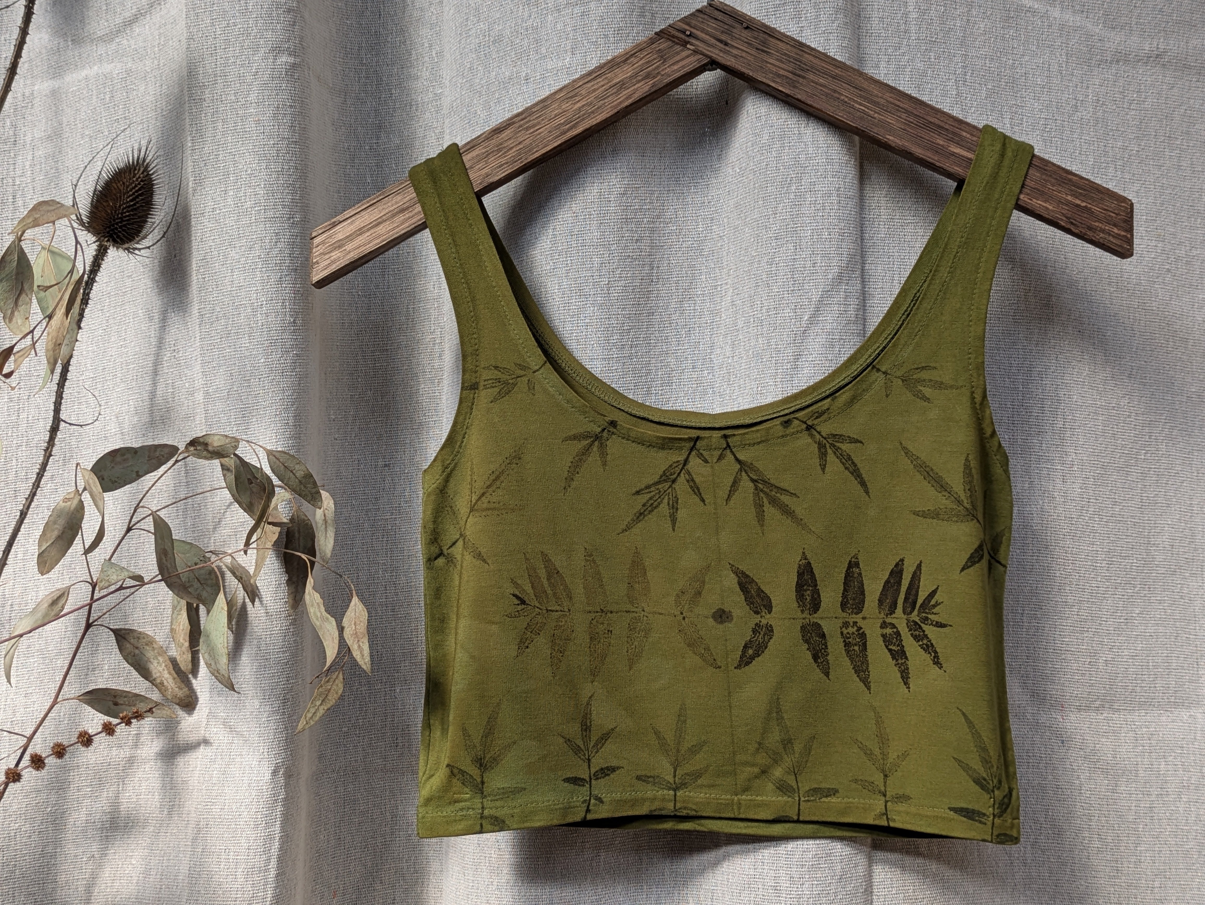 Bamboo Crop Top ~ Forest Moss