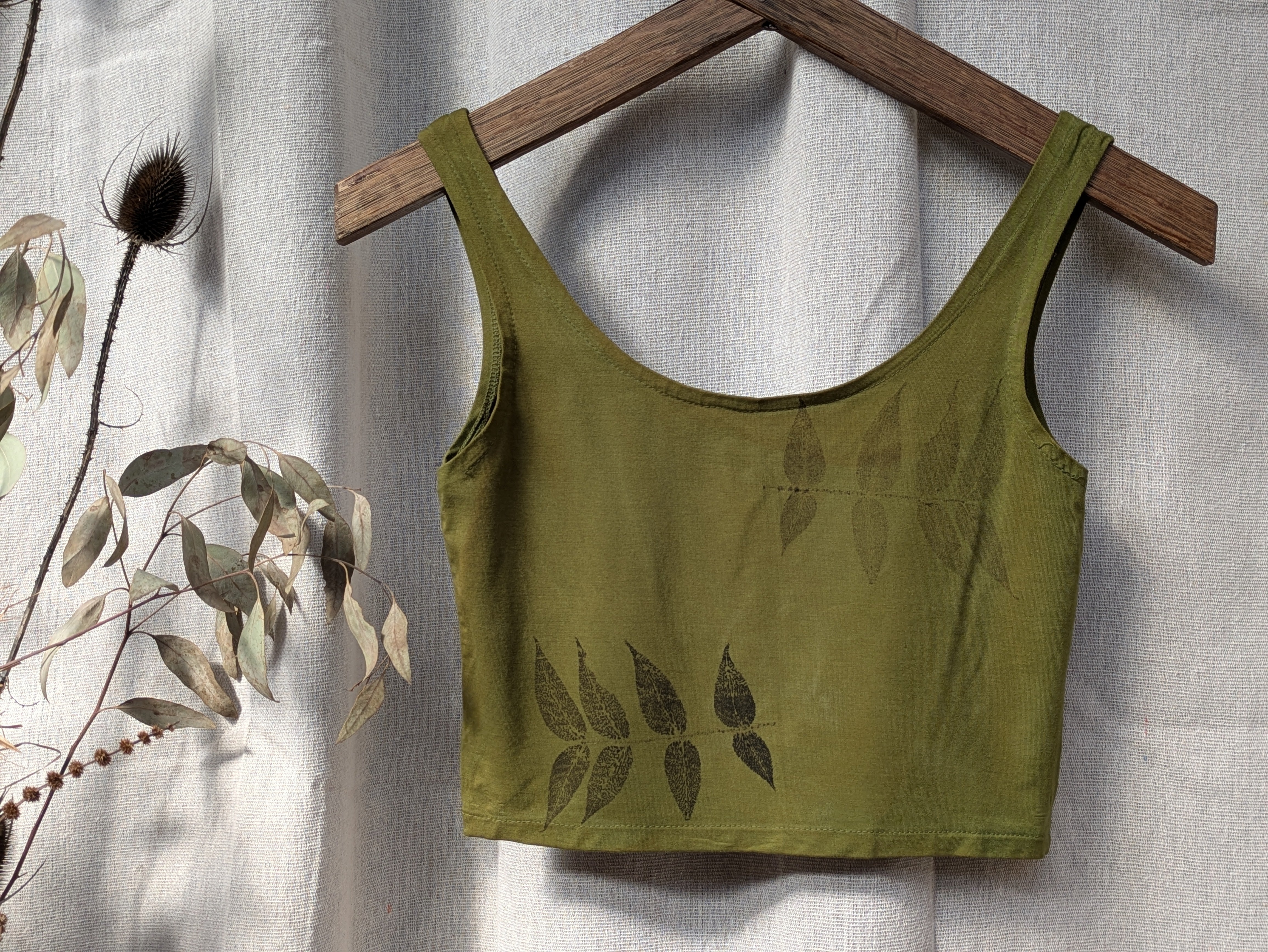 Bamboo Crop Top ~ Forest Moss