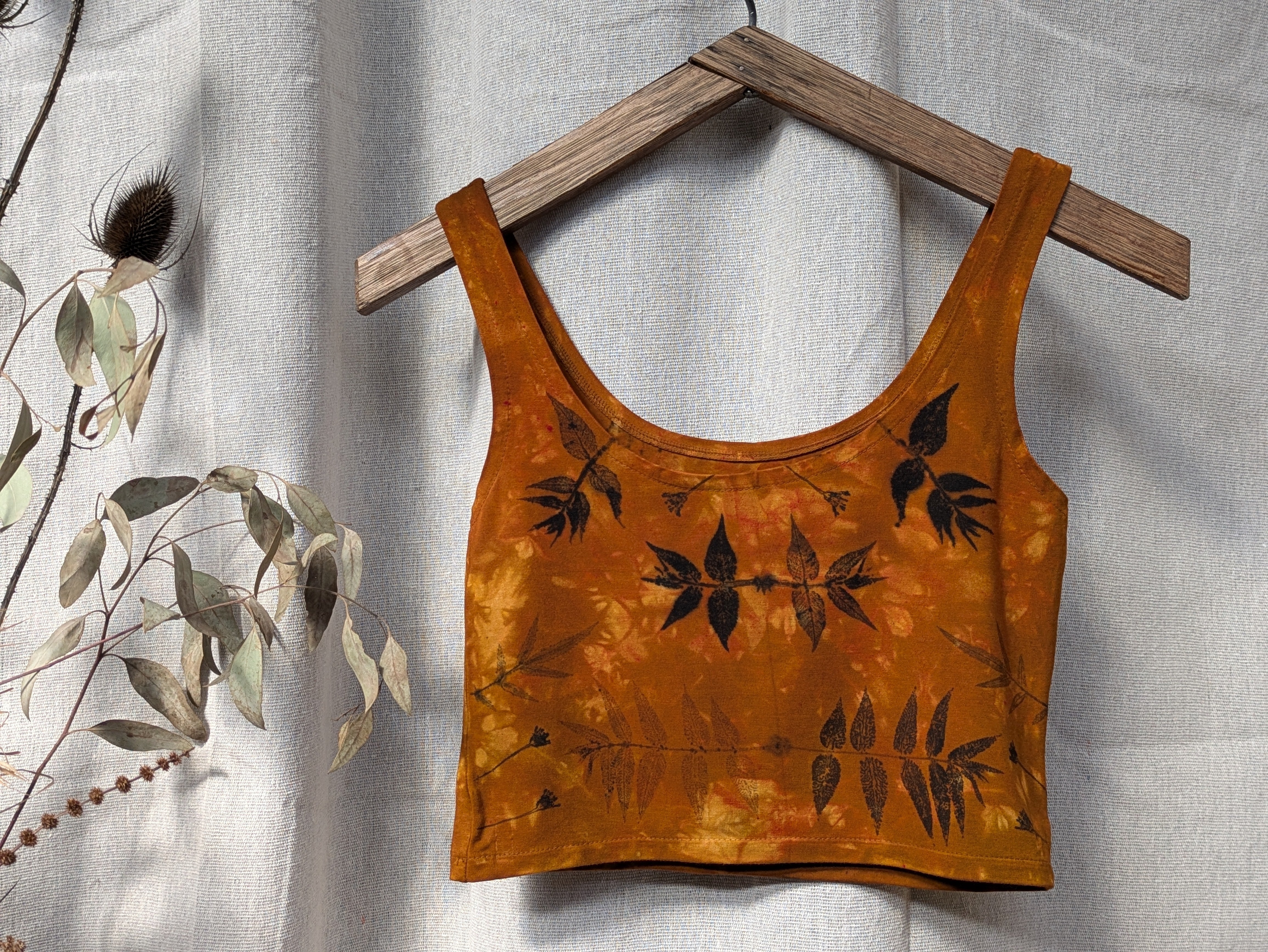 Bamboo Crop Top ~ Amber Walnut