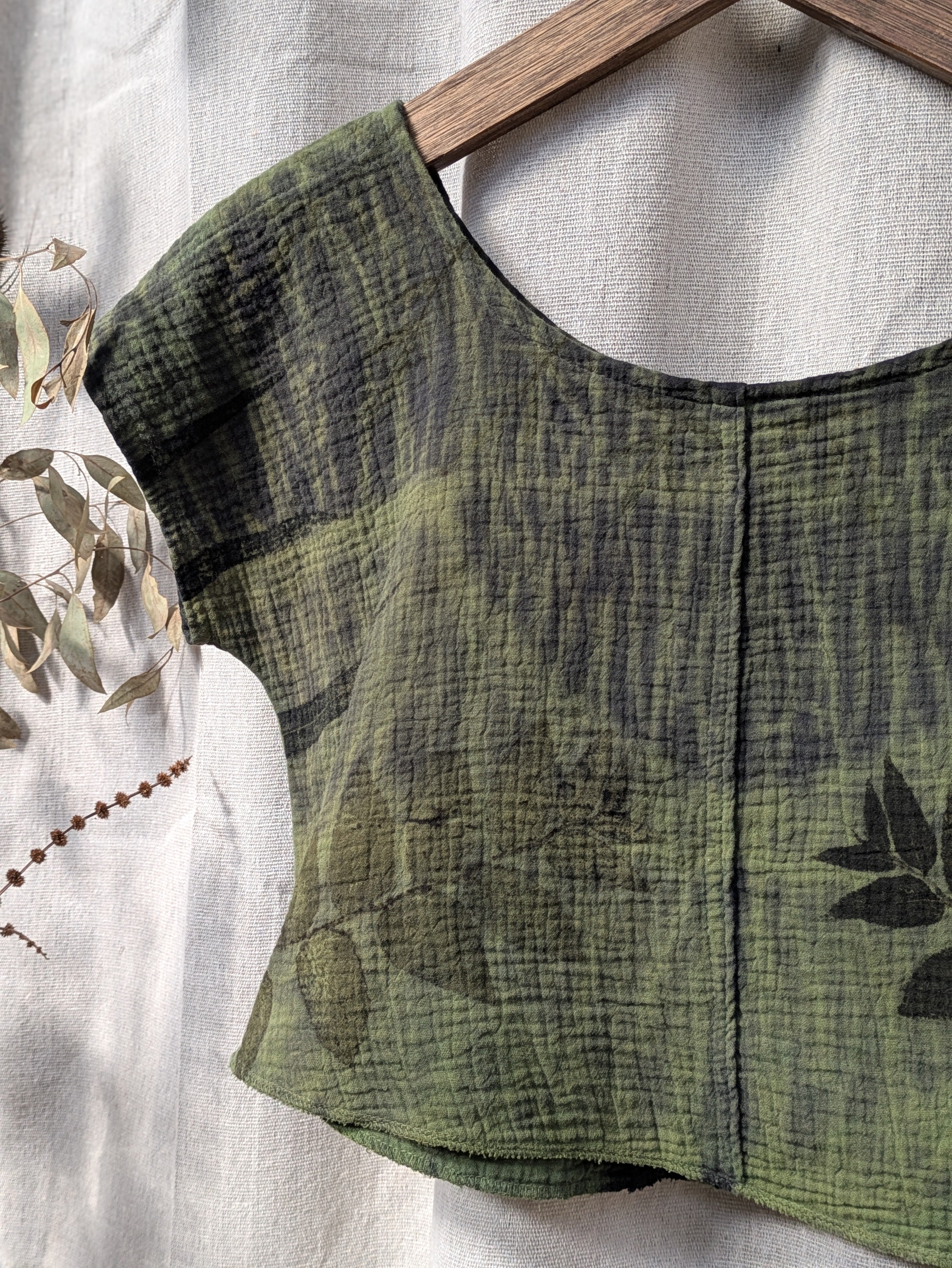 Boxy Sol Top ~ Forest Green