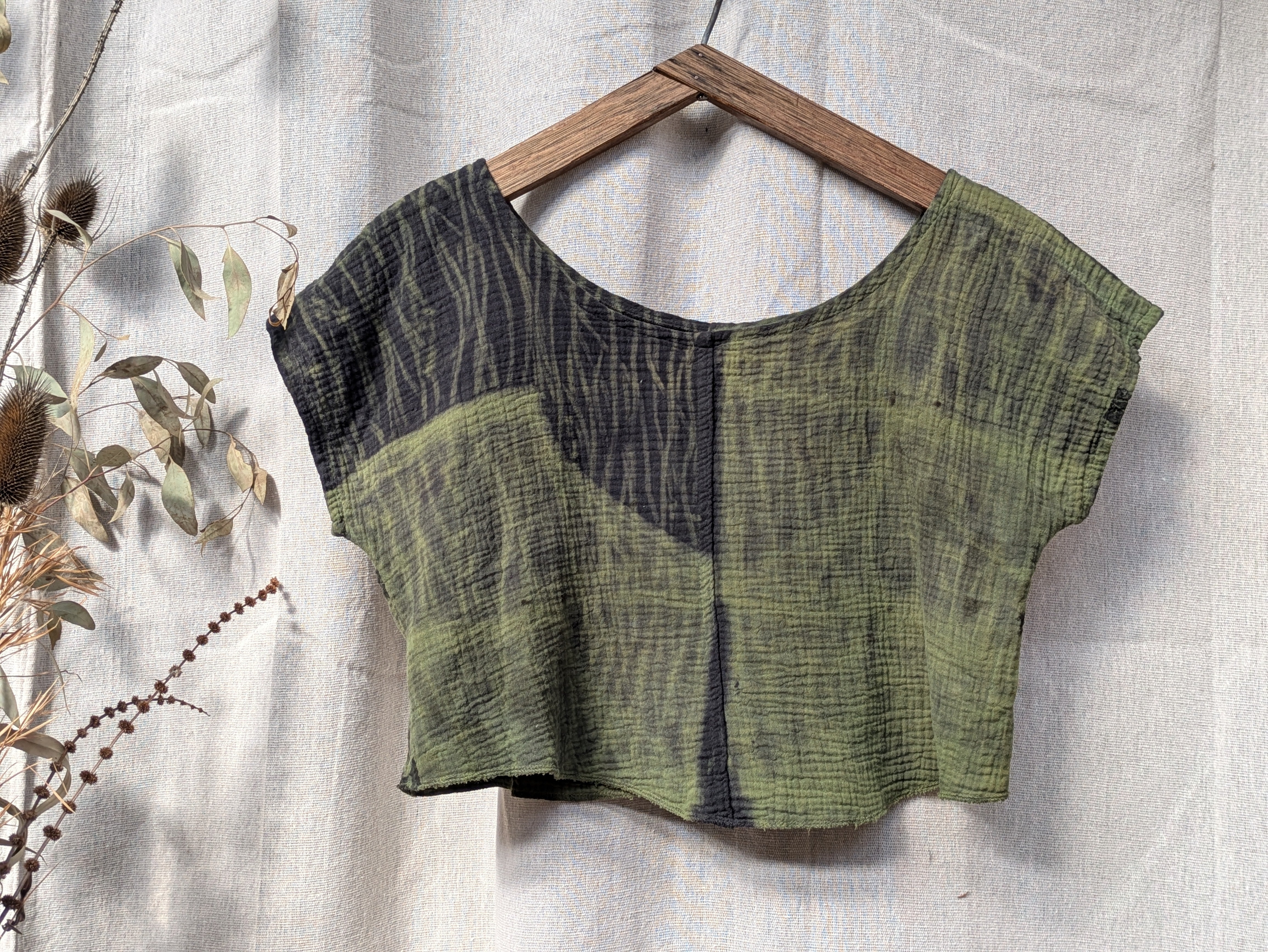 Boxy Sol Top ~ Forest Green