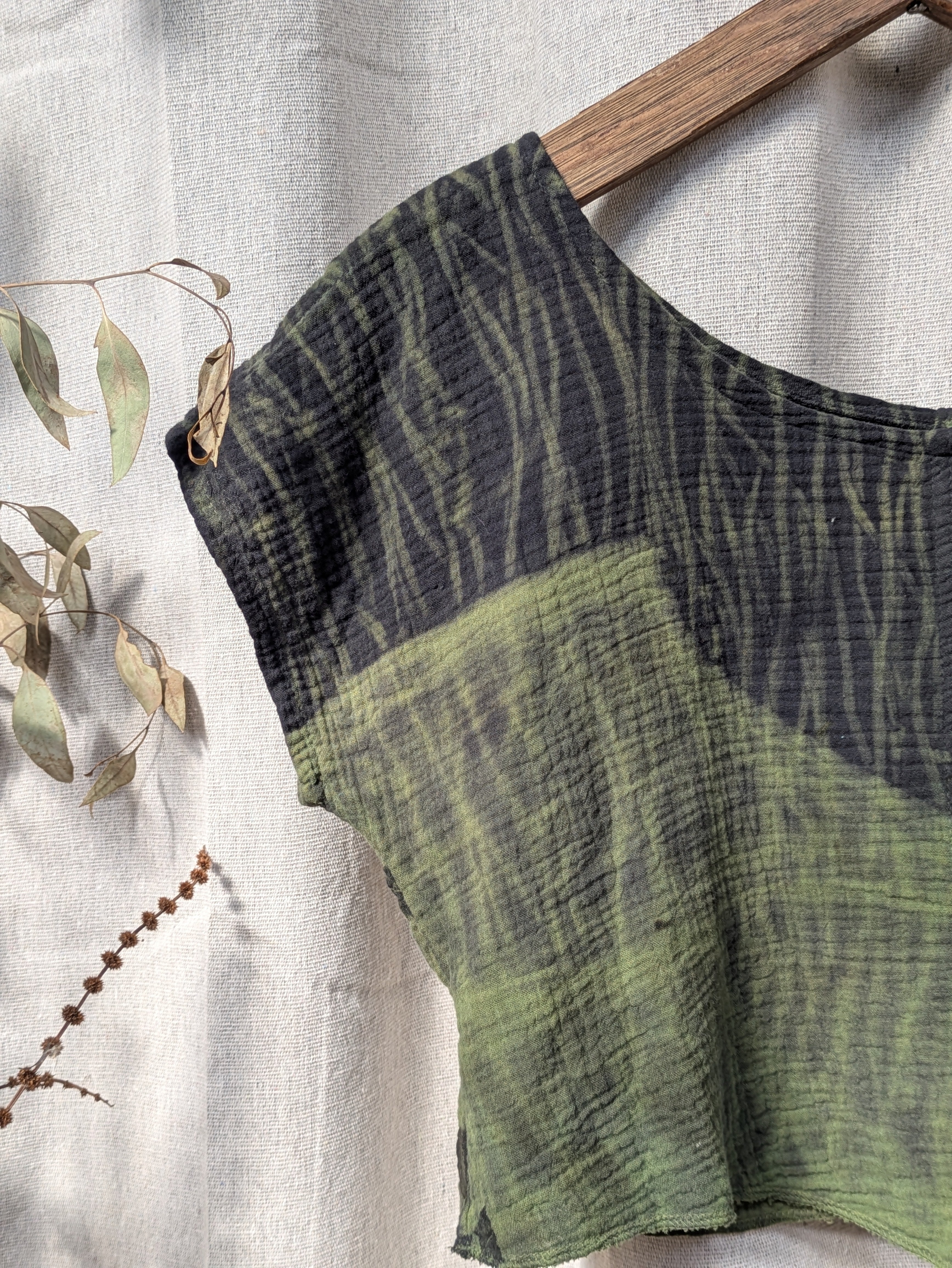 Boxy Sol Top ~ Forest Green