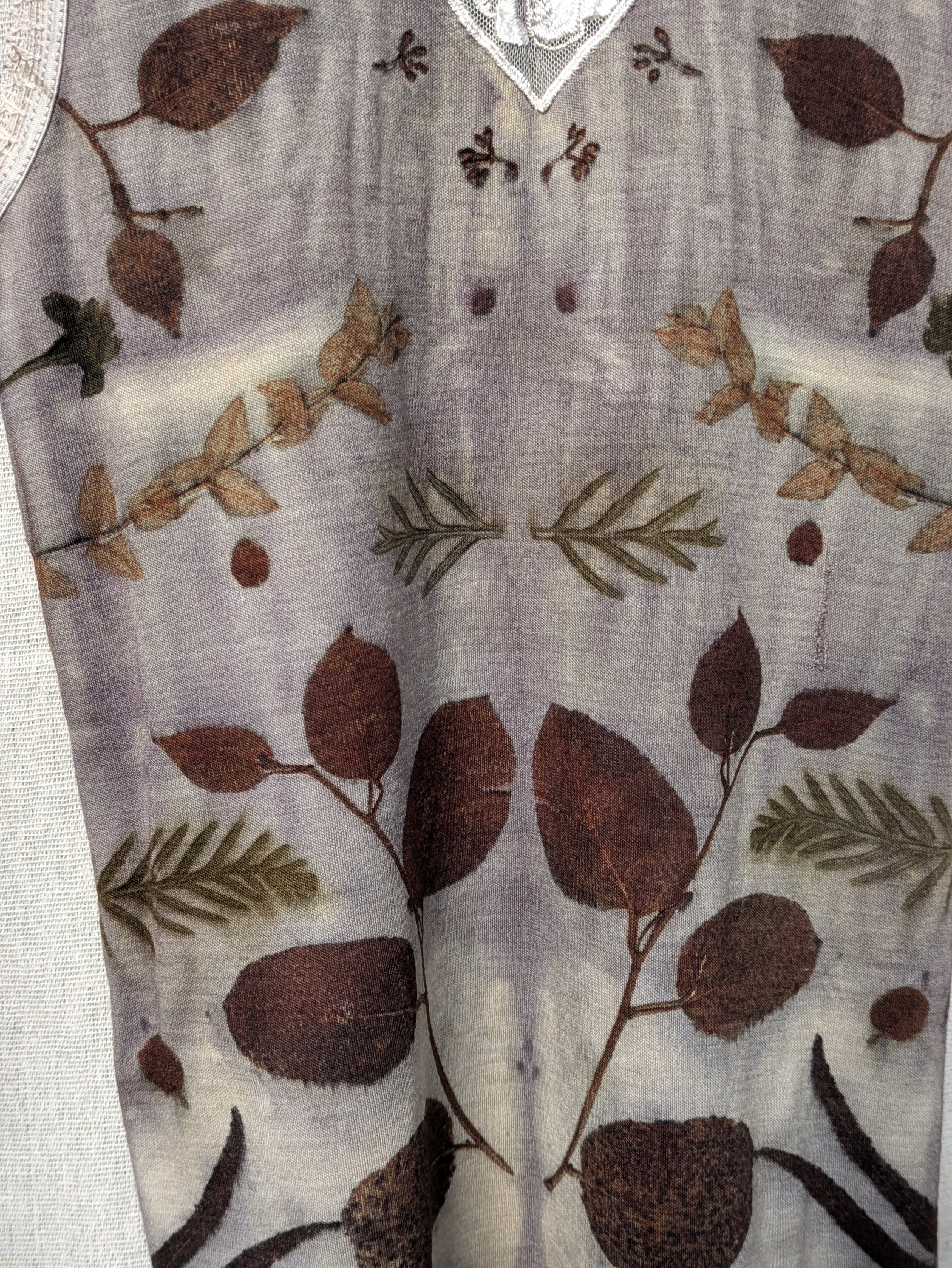 Botanical Merino Singlet Top Dark Leaf ~ S/M