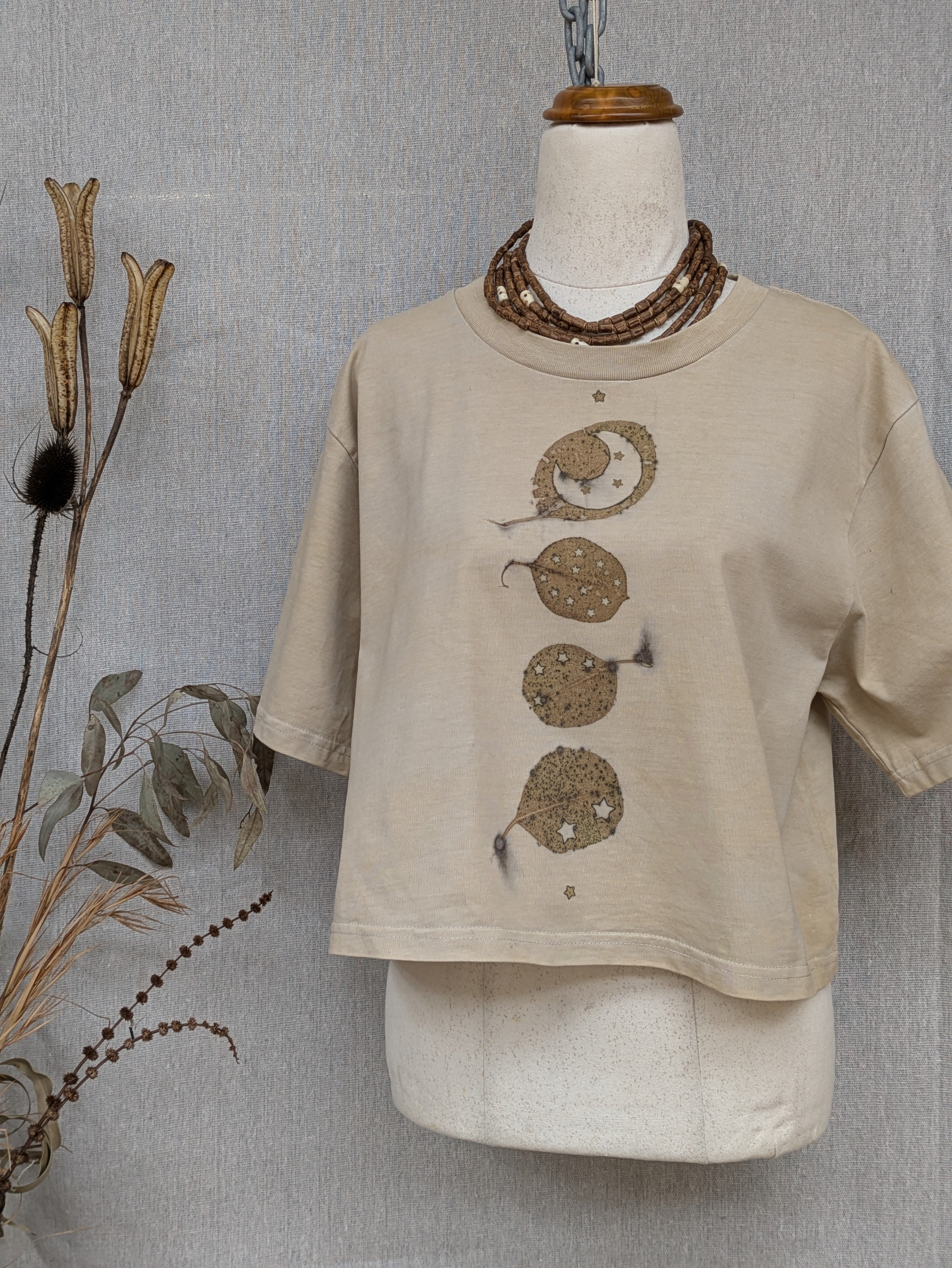 Cropped Heavy Cotton Tee ~ Star Leaf ~ M