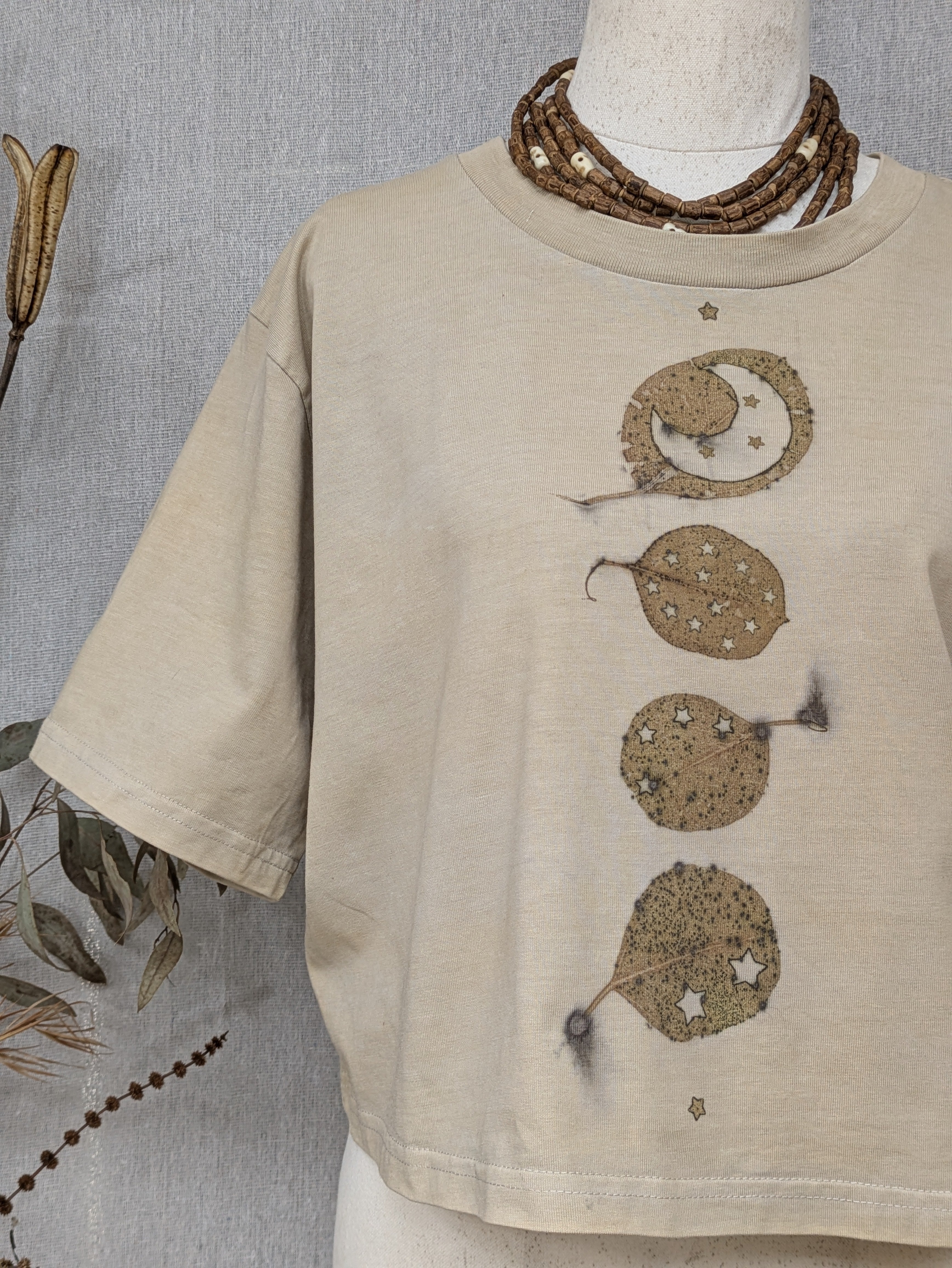 Cropped Heavy Cotton Tee ~ Star Leaf ~ M