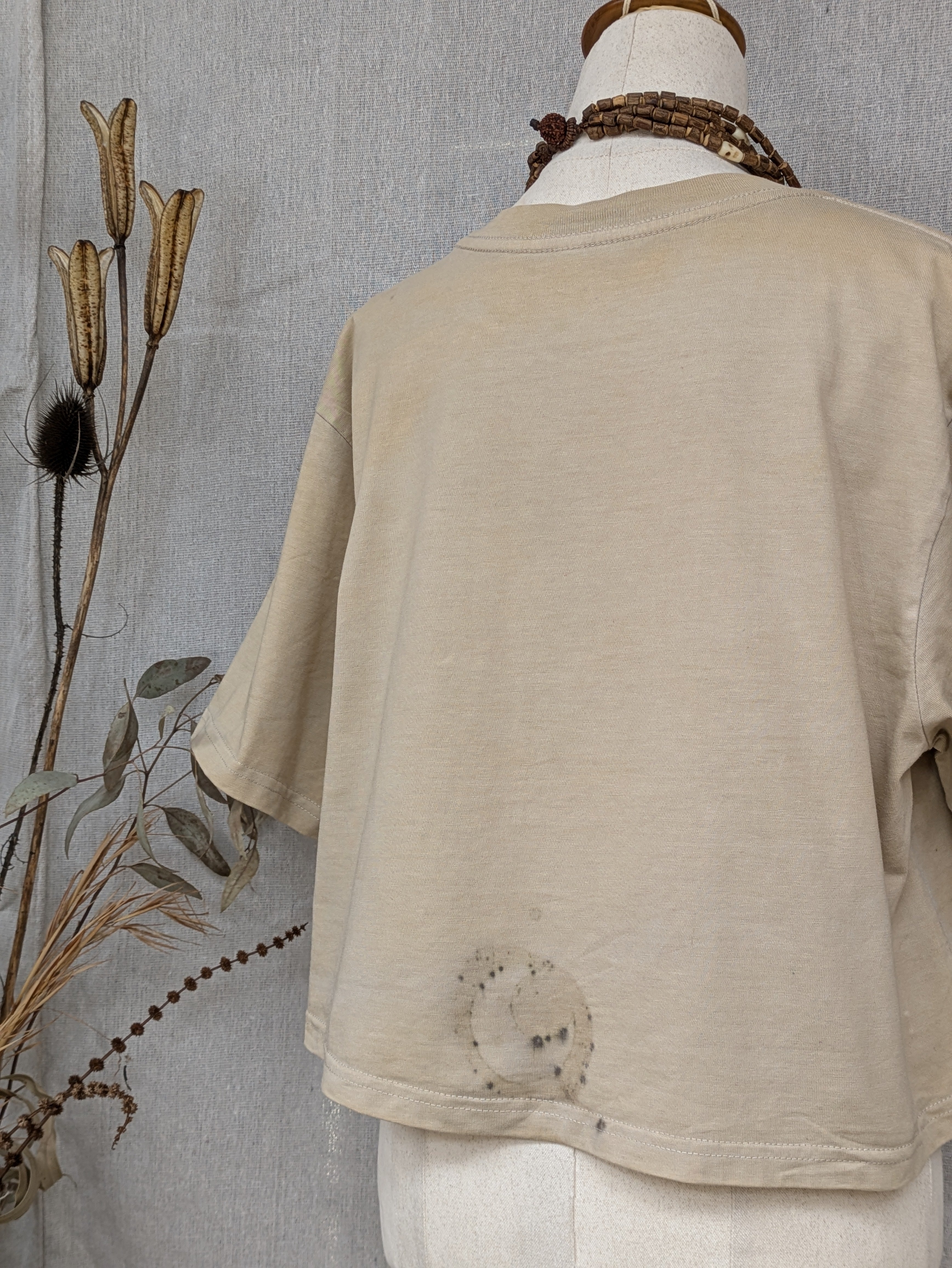 Cropped Heavy Cotton Tee ~ Star Leaf ~ M