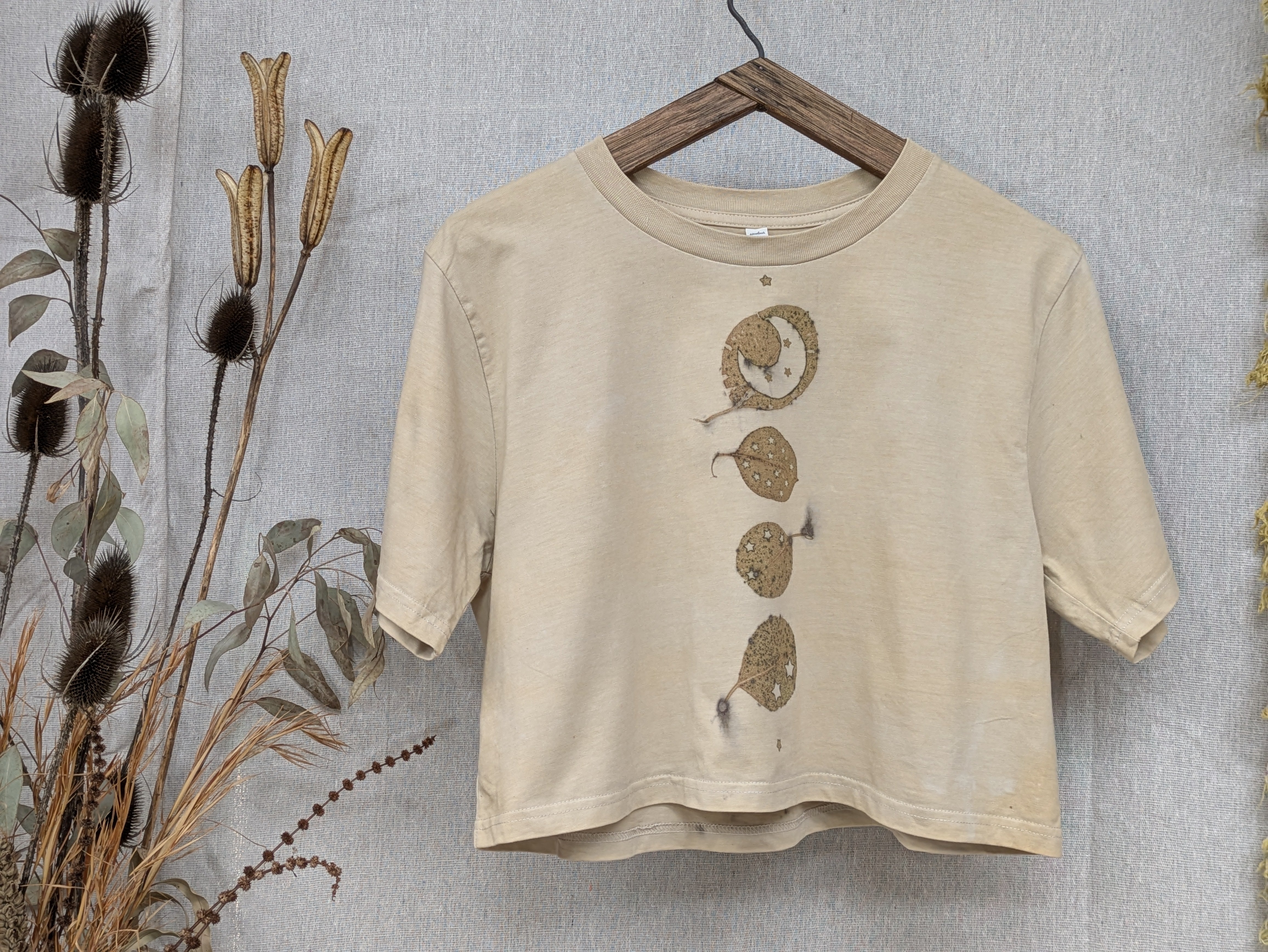 Cropped Heavy Cotton Tee ~ Star Leaf ~ M
