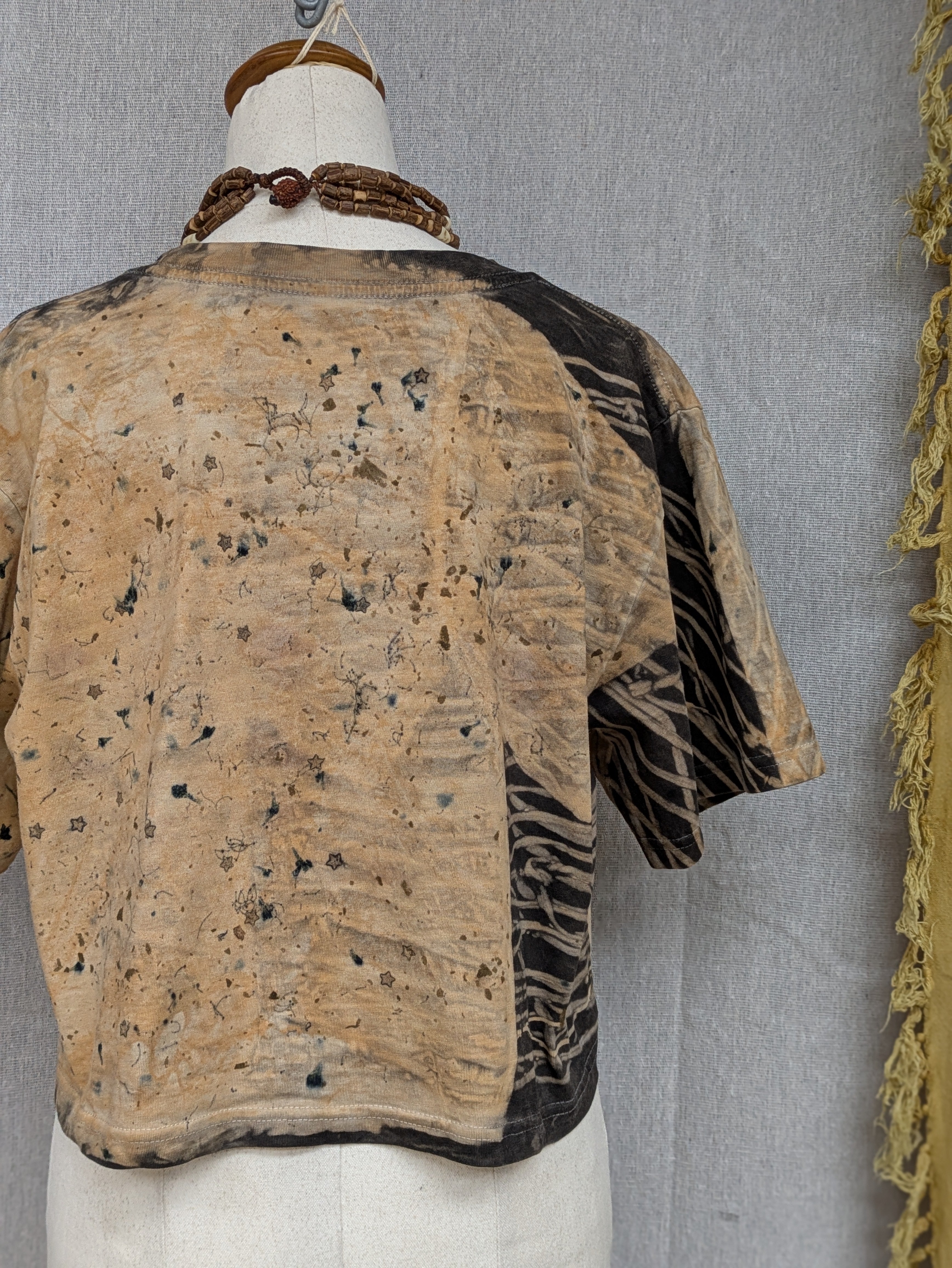 Cropped Heavy Cotton Tee ~ Sprinkle Dyed  ~ M