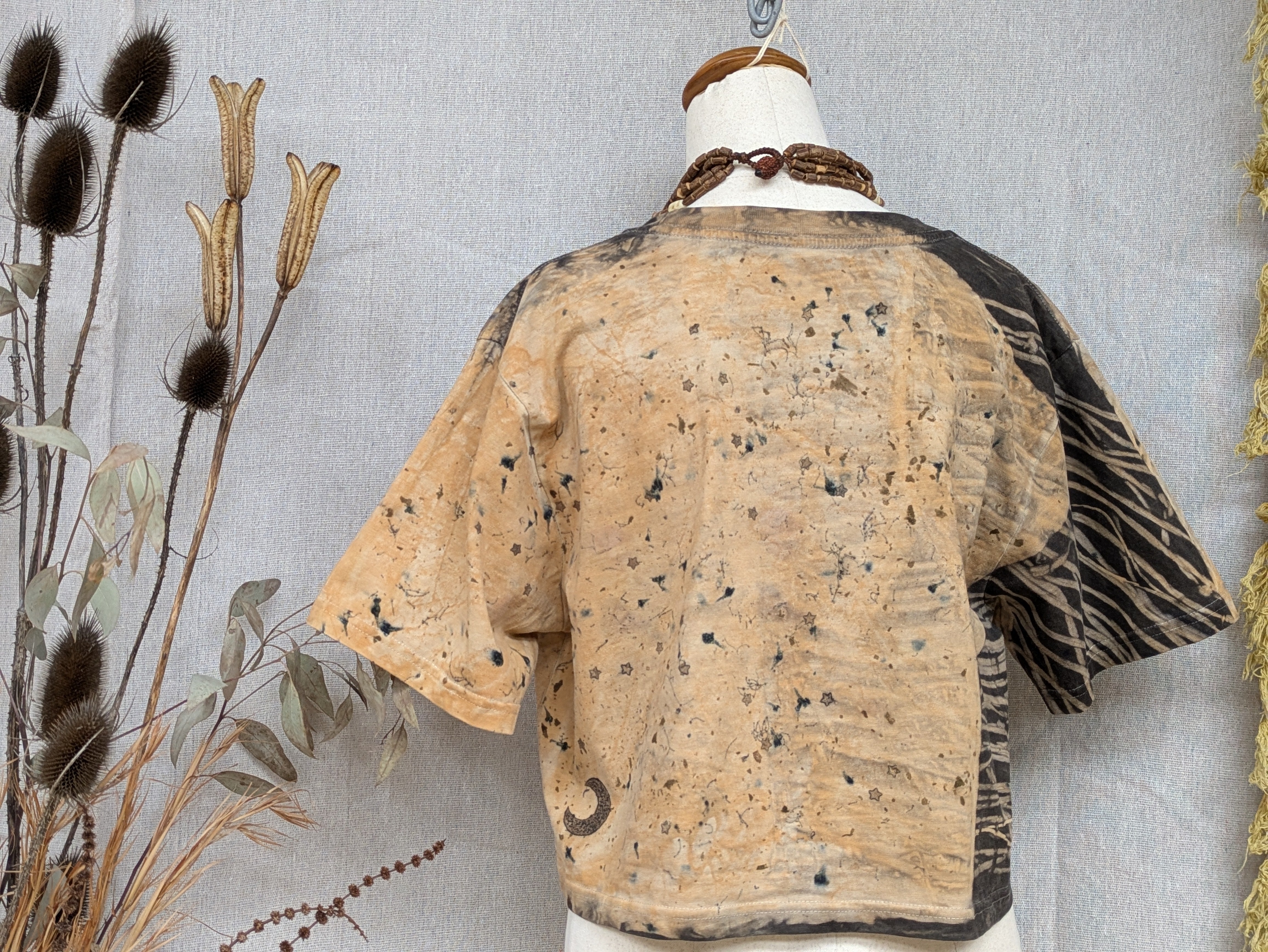 Cropped Heavy Cotton Tee ~ Sprinkle Dyed  ~ M